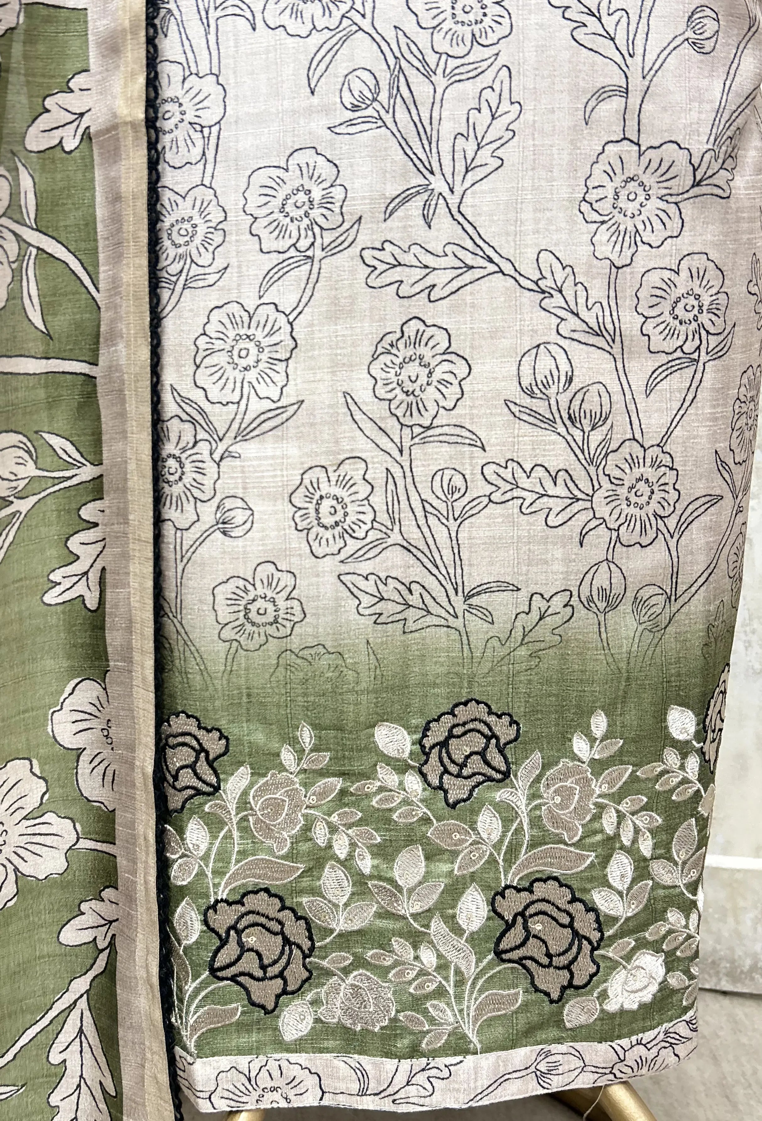 Botanical Poetry Tussar Unstitched Suits