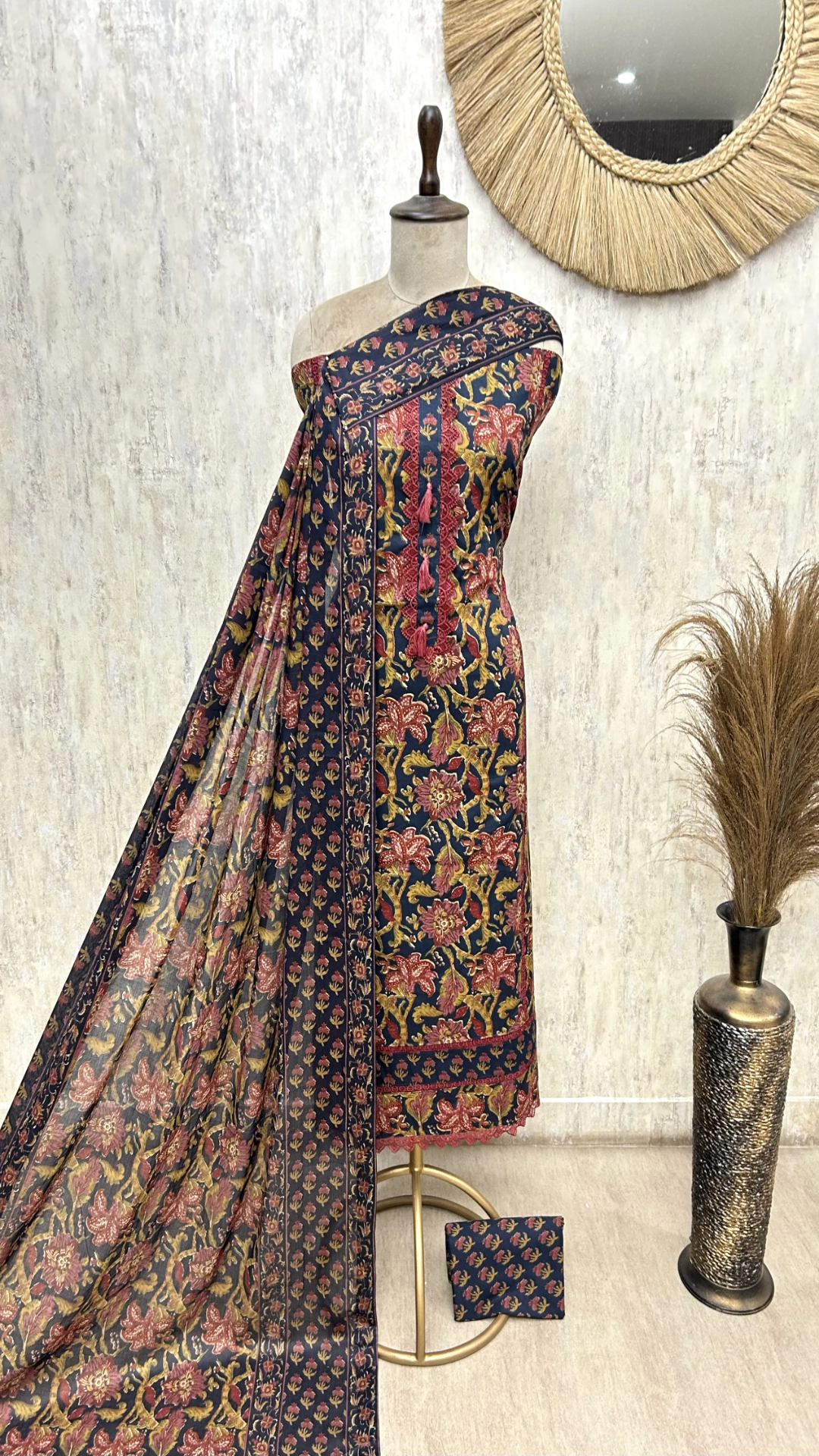 Regal Floral Cotton Unstitched Suit