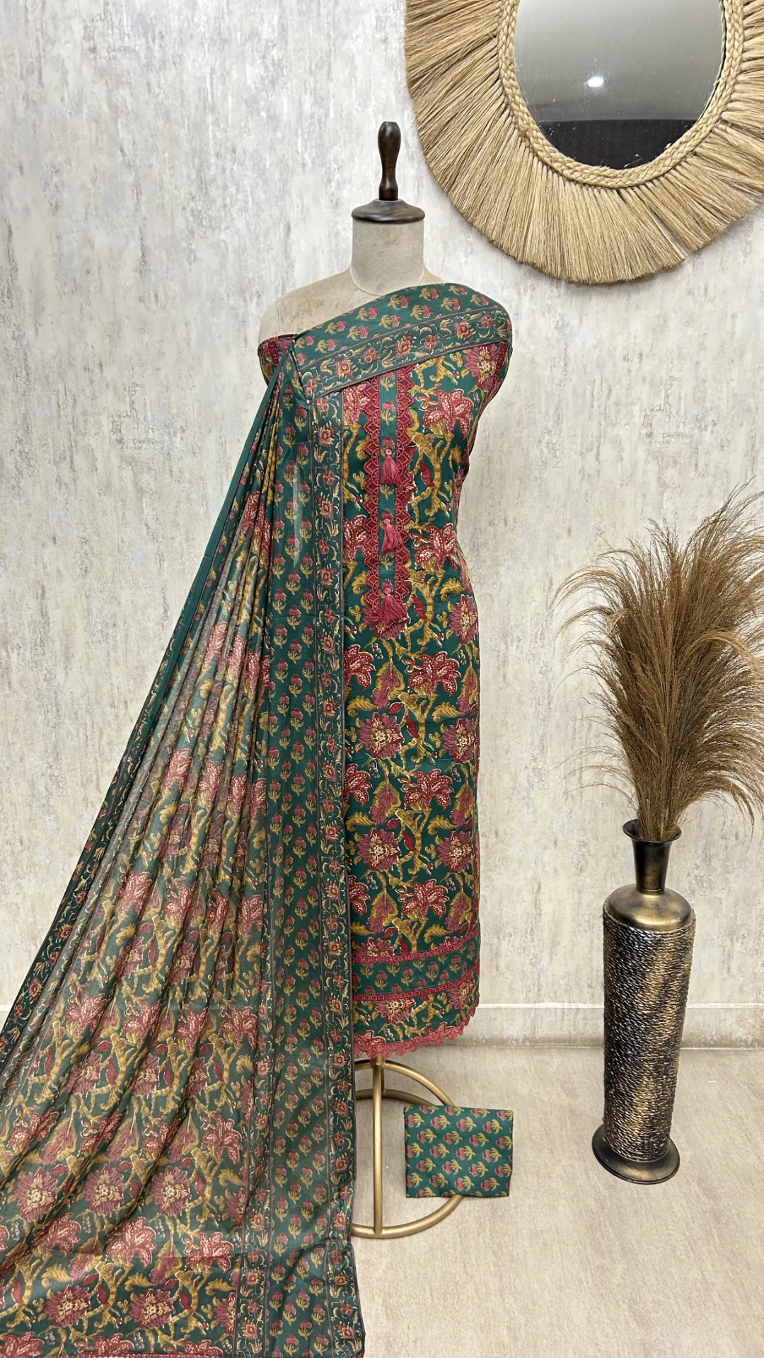Regal Floral Cotton Unstitched Suit