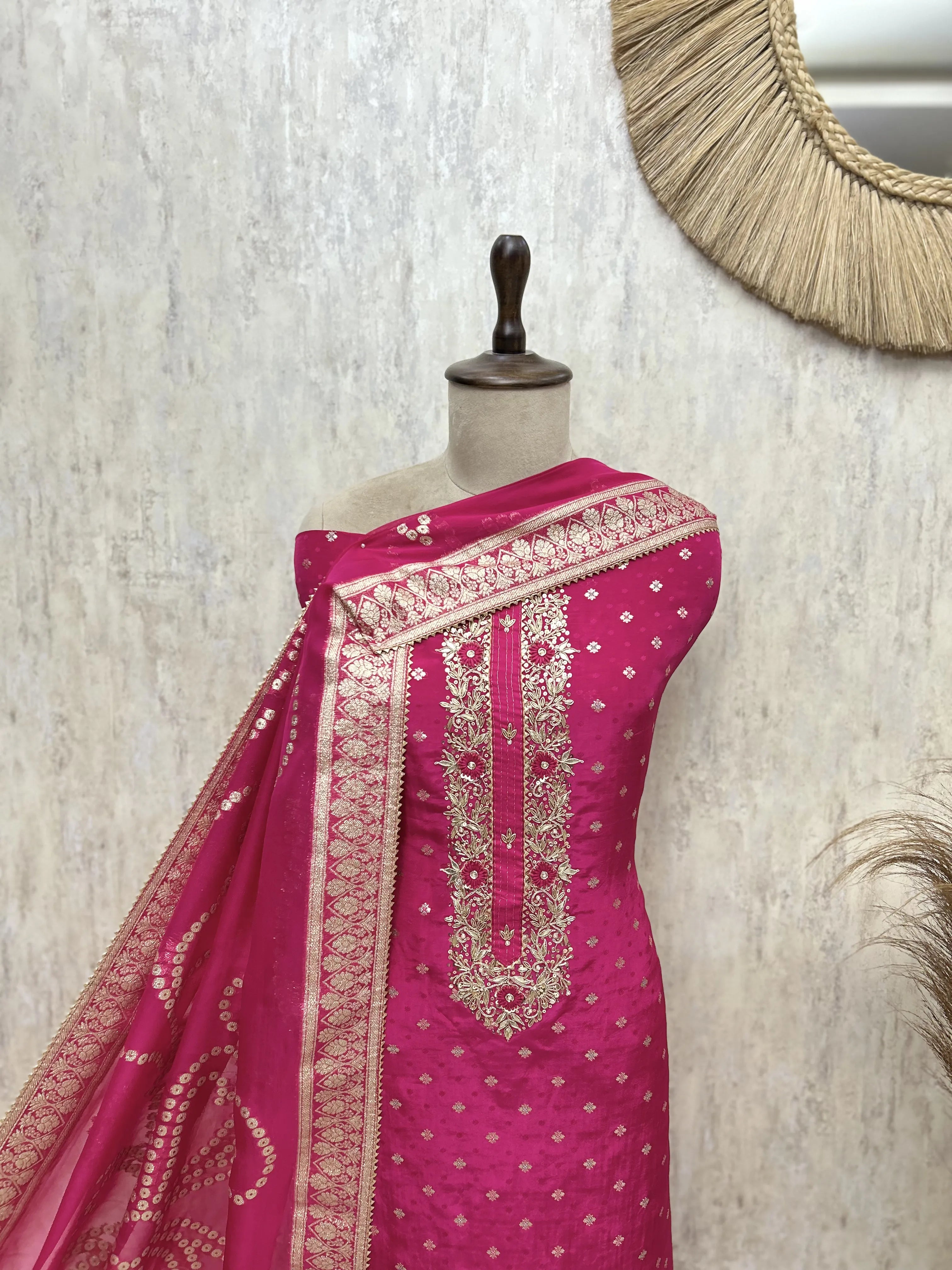 Regal Dola Silk with Organza Elegance Unstitched Suits