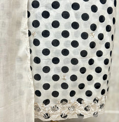 Floral Polka Mul chanderi Unstitched suit