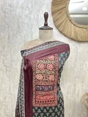 Vintage Floral Cotton Unstitched Suit