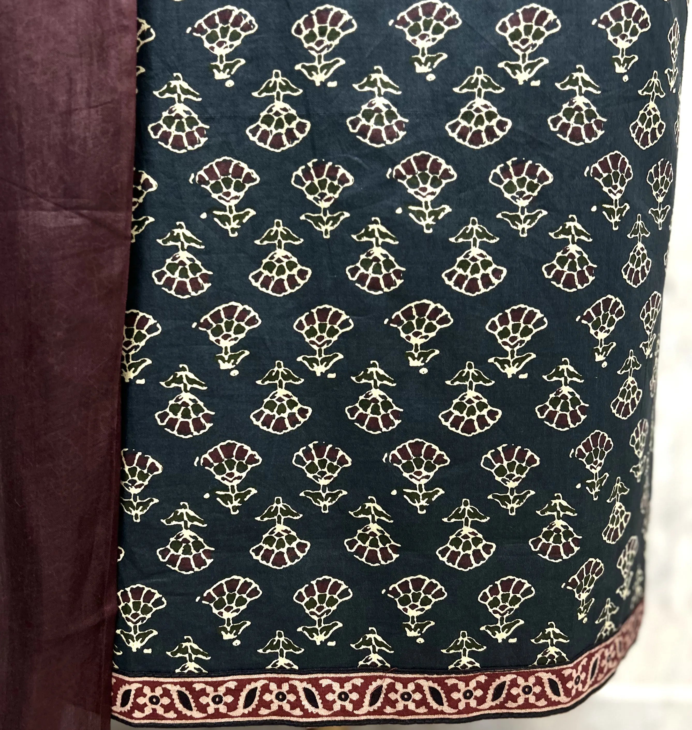 Vintage Floral Cotton Unstitched Suit