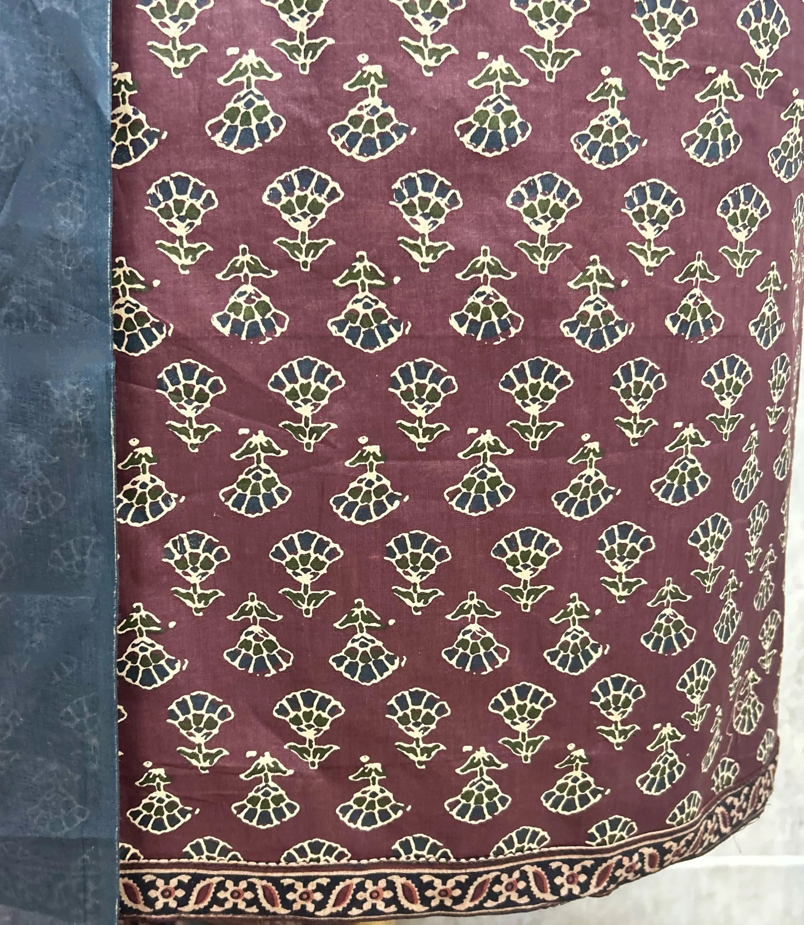 Vintage Floral Cotton Unstitched Suit