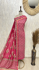 Golden Floral Elegance Cotton Unstitched suit