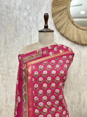 Golden Floral Elegance Cotton Unstitched suit