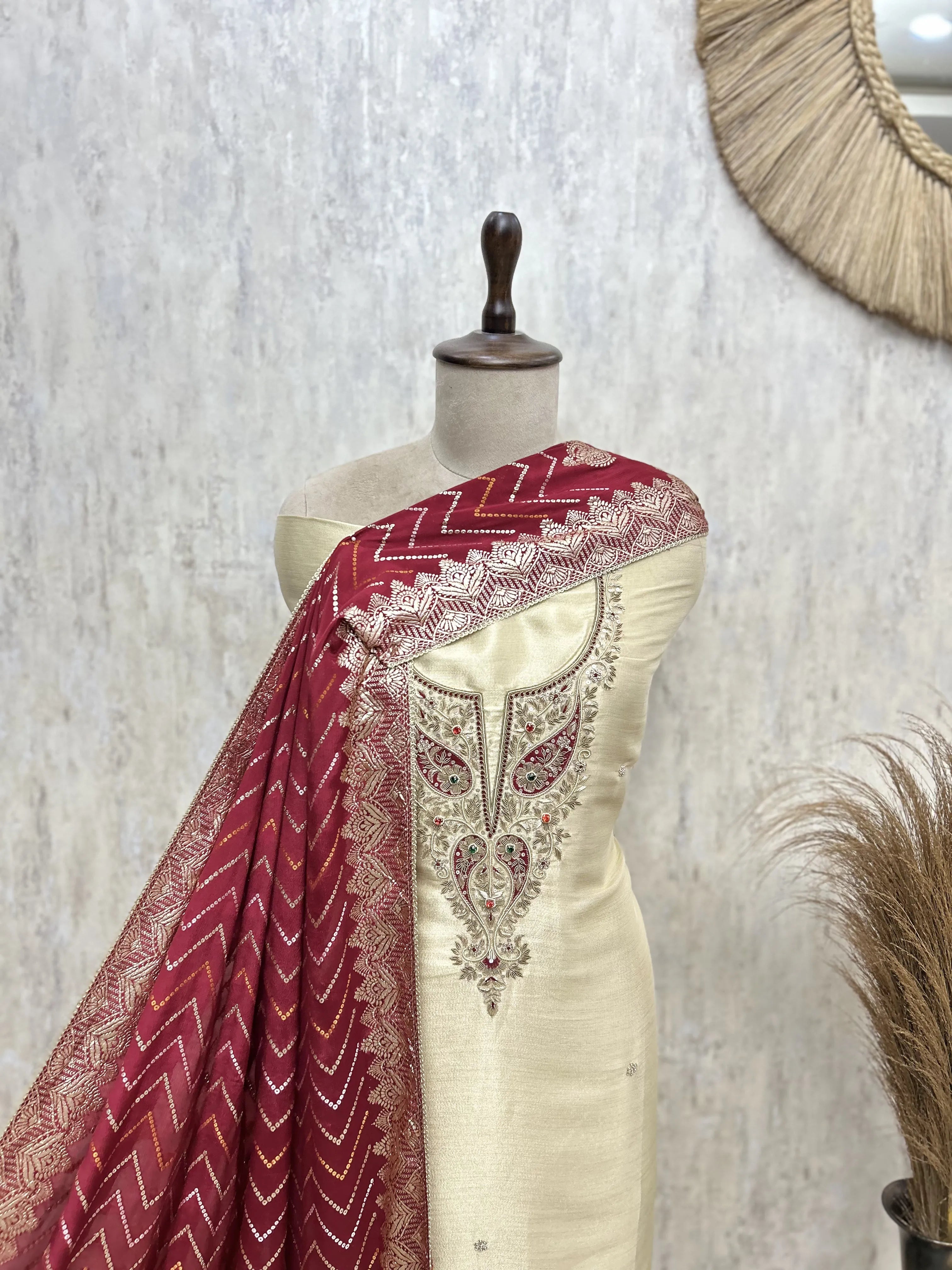 Chevron Opulence Giraffe Tissue Unstitched Suit