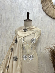 Floral Reverie Jamdani linen Unstitched Suits