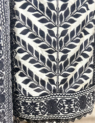 Indigo Embroidered Elegance Muslin Unstitched suit