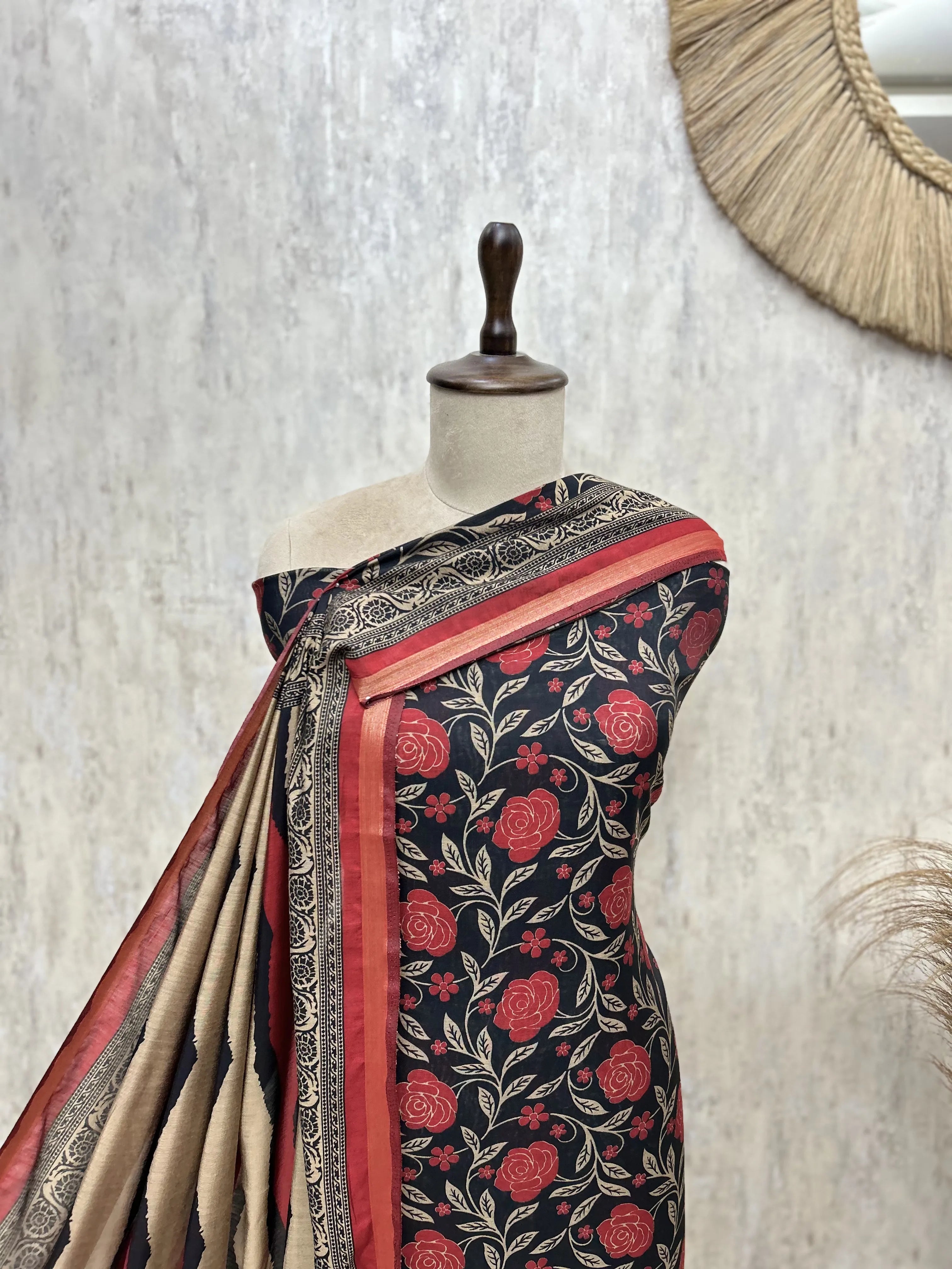 Heritage Bloom Maheshwari Unstitched Suit