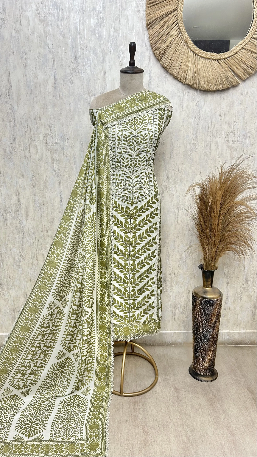 Indigo Embroidered Elegance Muslin Unstitched suit