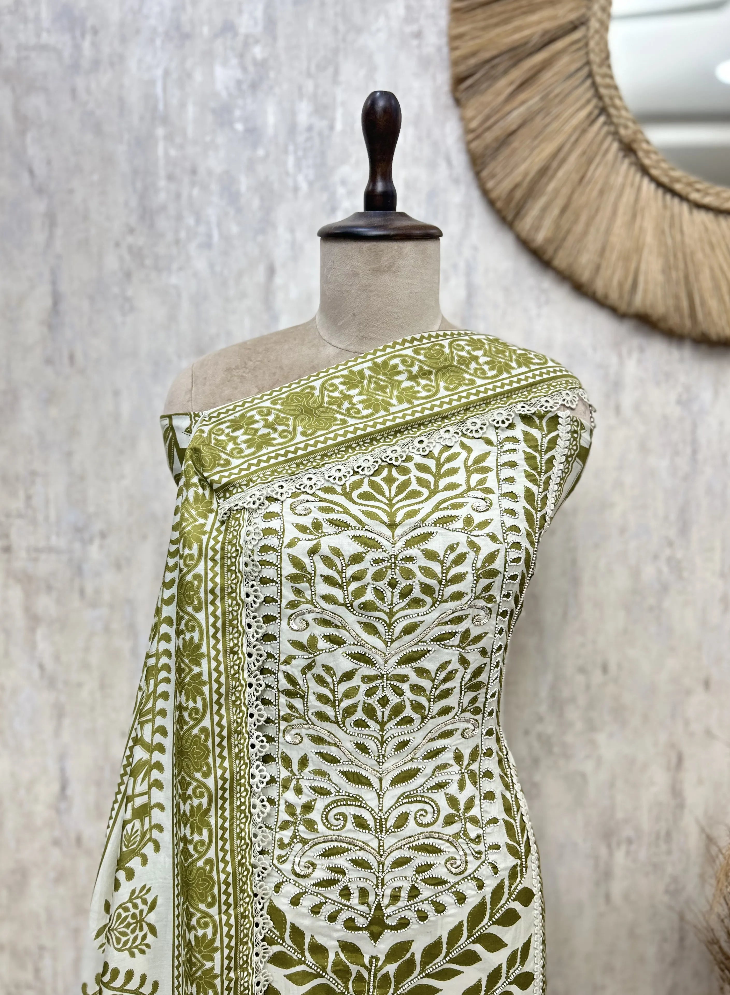 Indigo Embroidered Elegance Muslin Unstitched suit