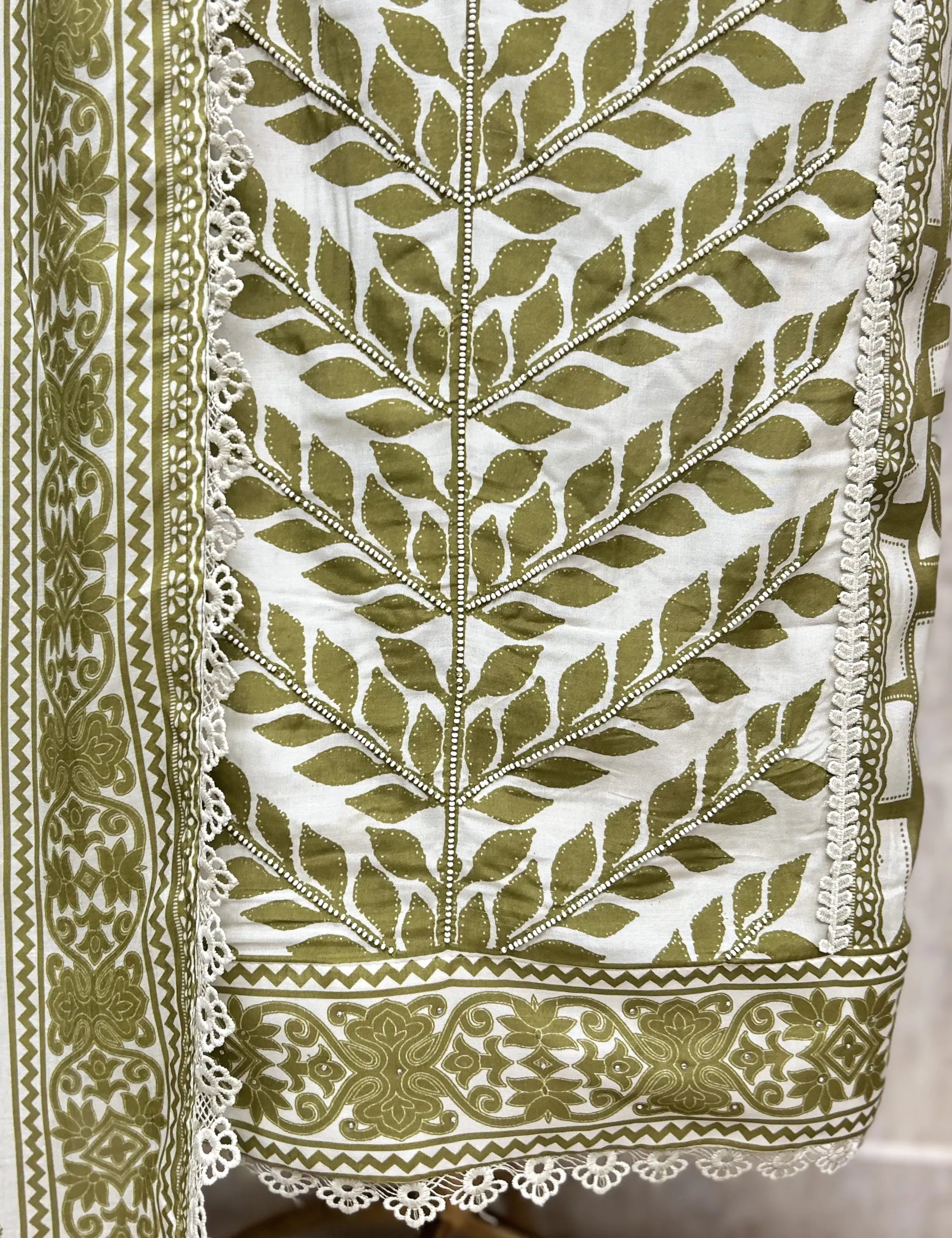 Indigo Embroidered Elegance Muslin Unstitched suit