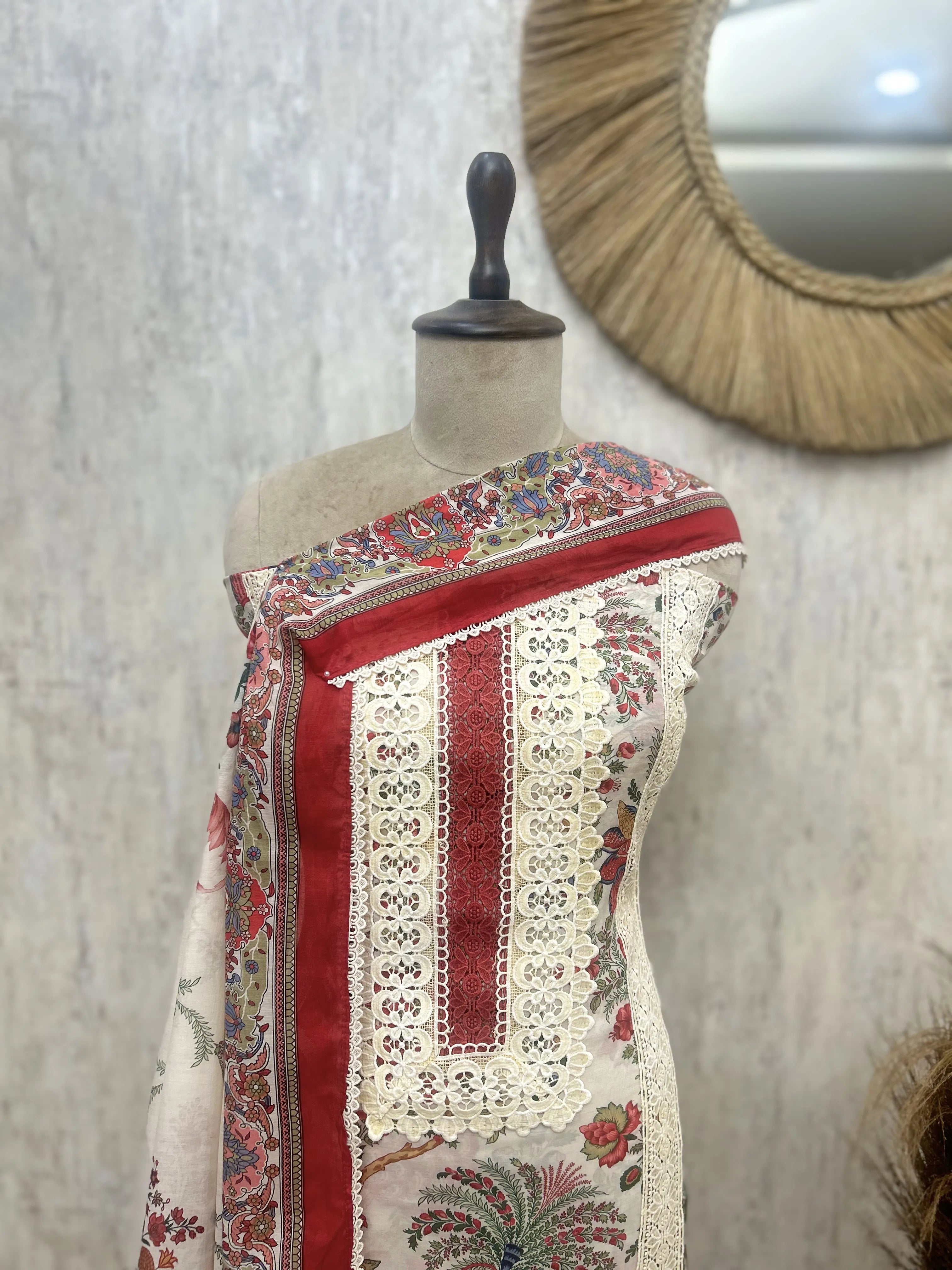 Traditional Pop Hues Mul chanderi Unstitched suit