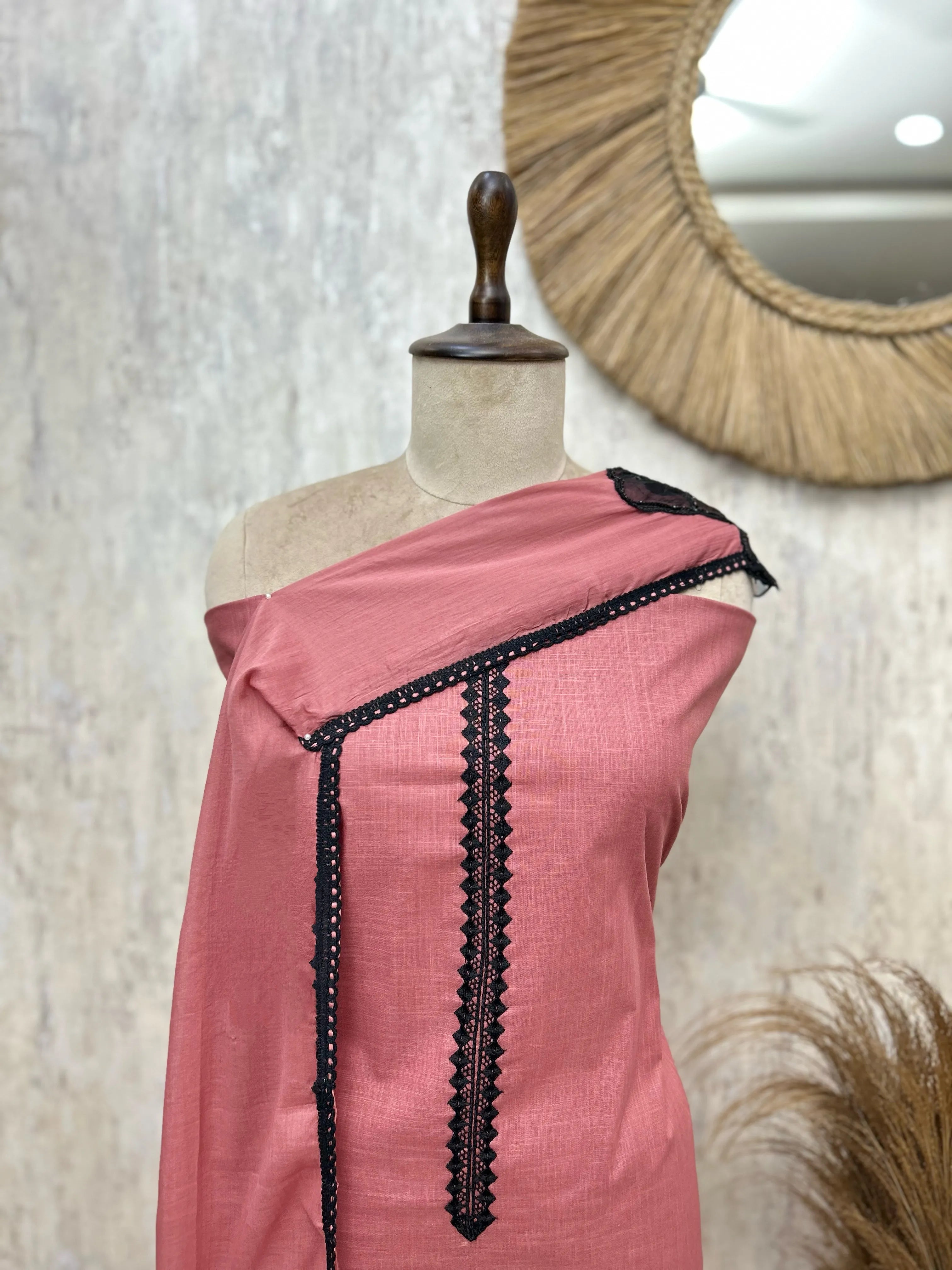 Elegant Ethnic Vibes Linen Cotton Unstitched suit