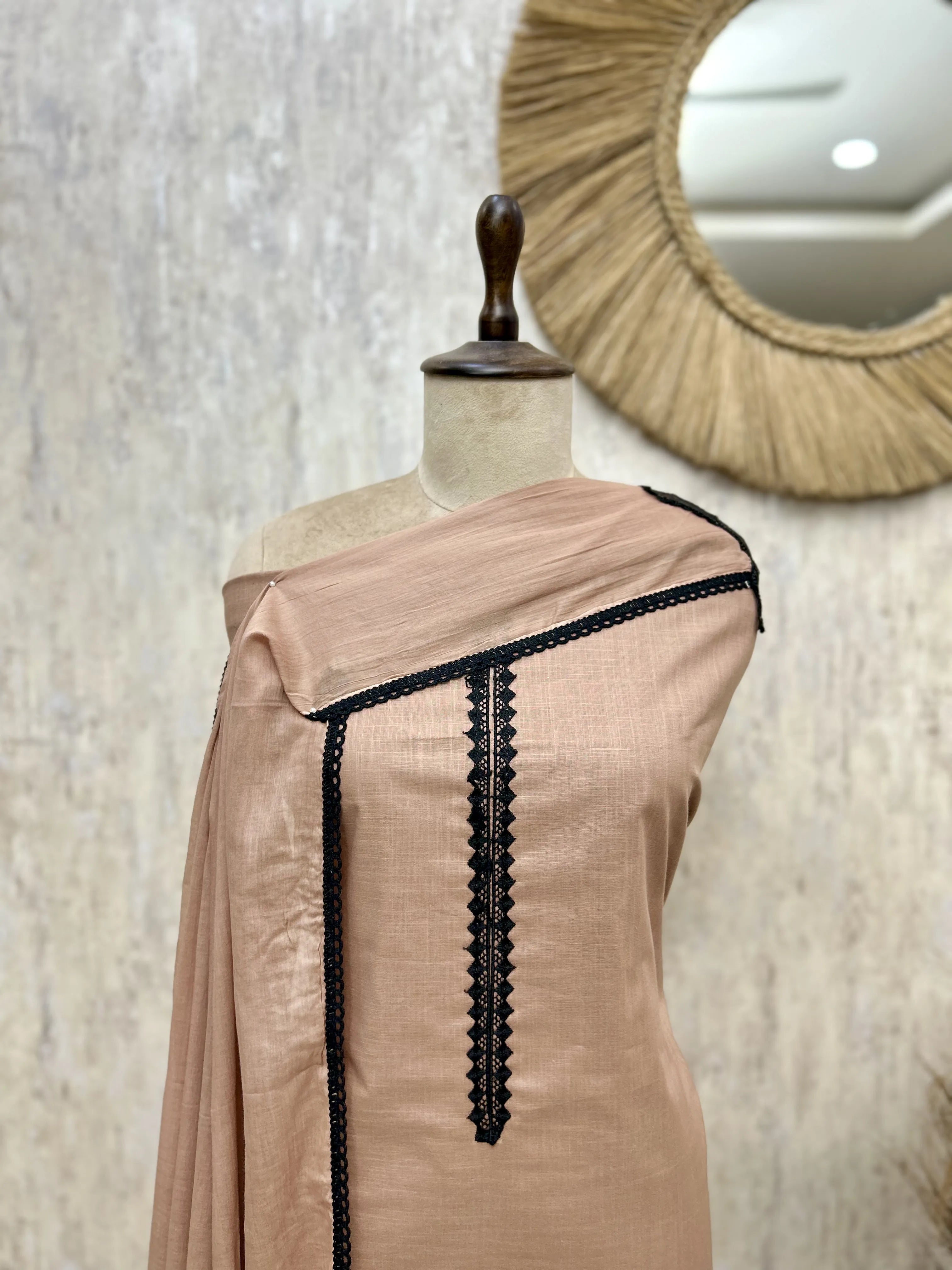 Elegant Ethnic Vibes Linen Cotton Unstitched suit