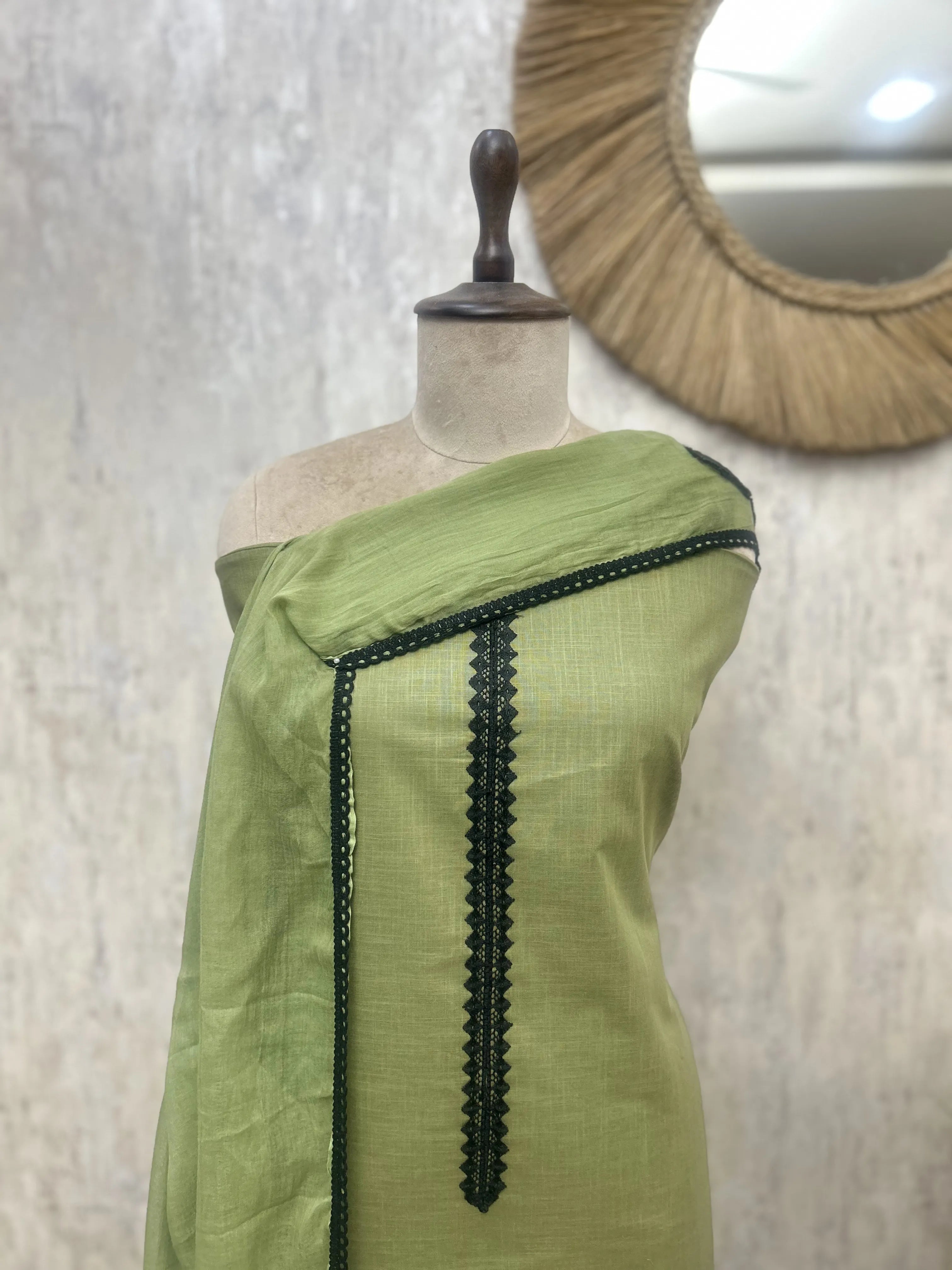 Elegant Ethnic Vibes Linen Cotton Unstitched suit