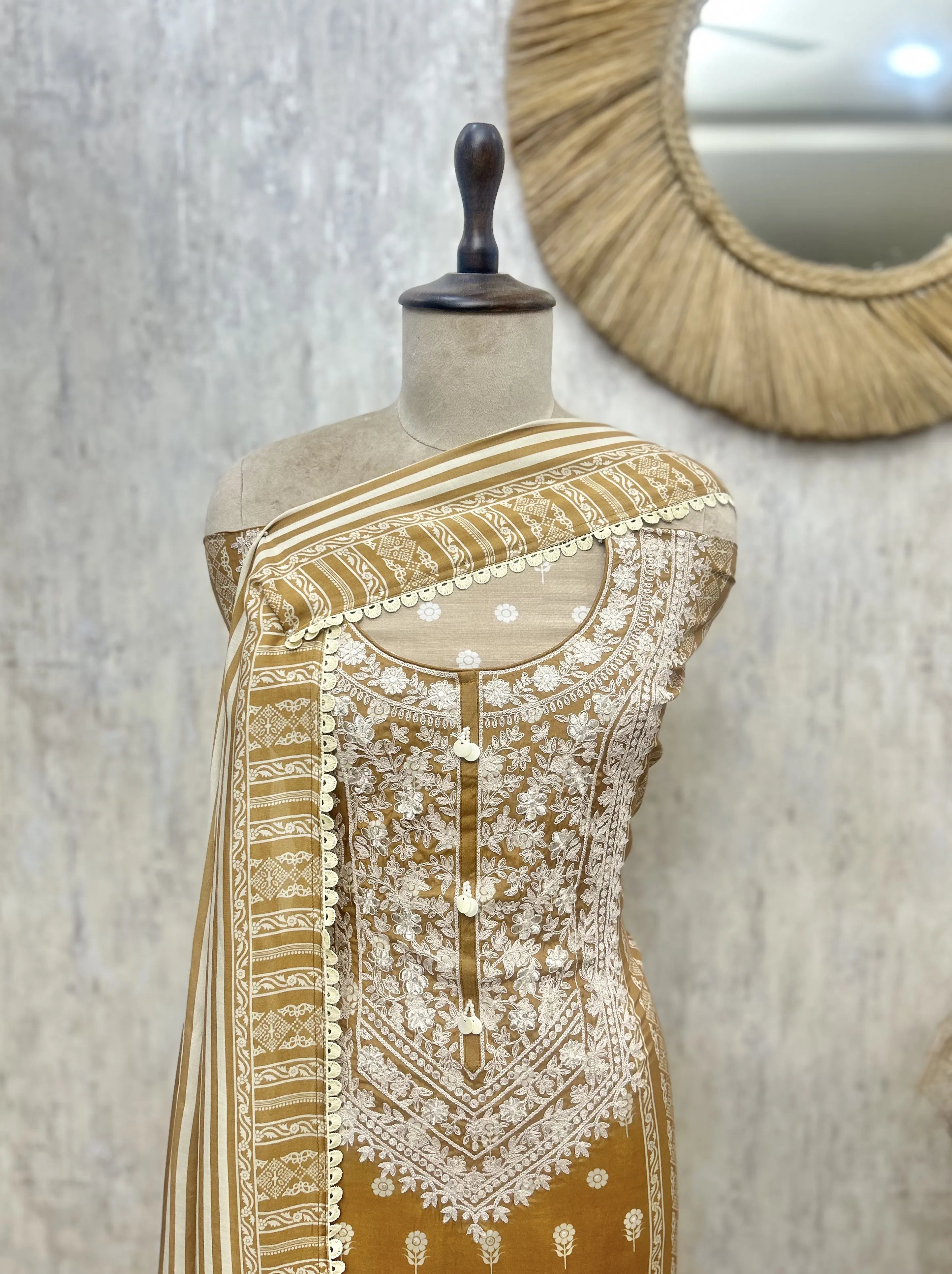 Golden Grace Muslin Unstitched suit
