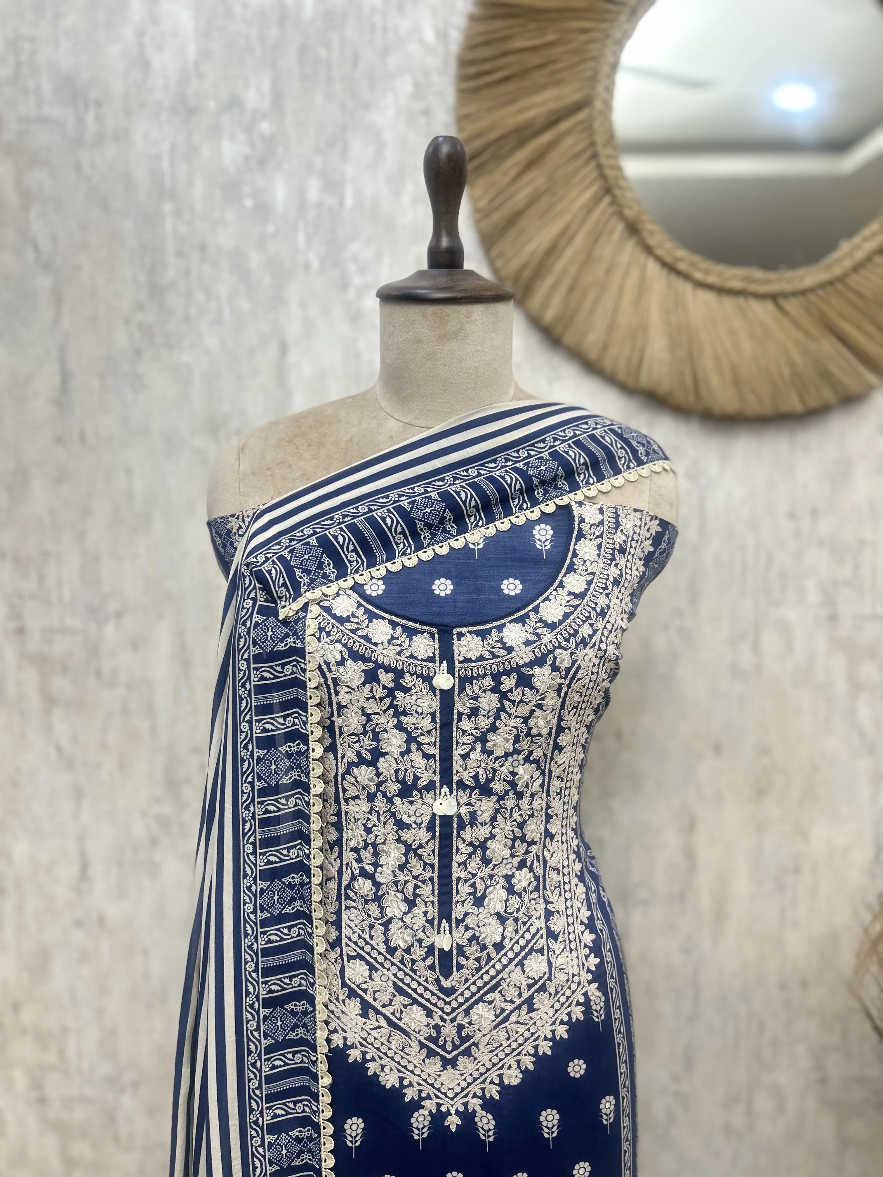 Golden Grace Muslin Unstitched suit