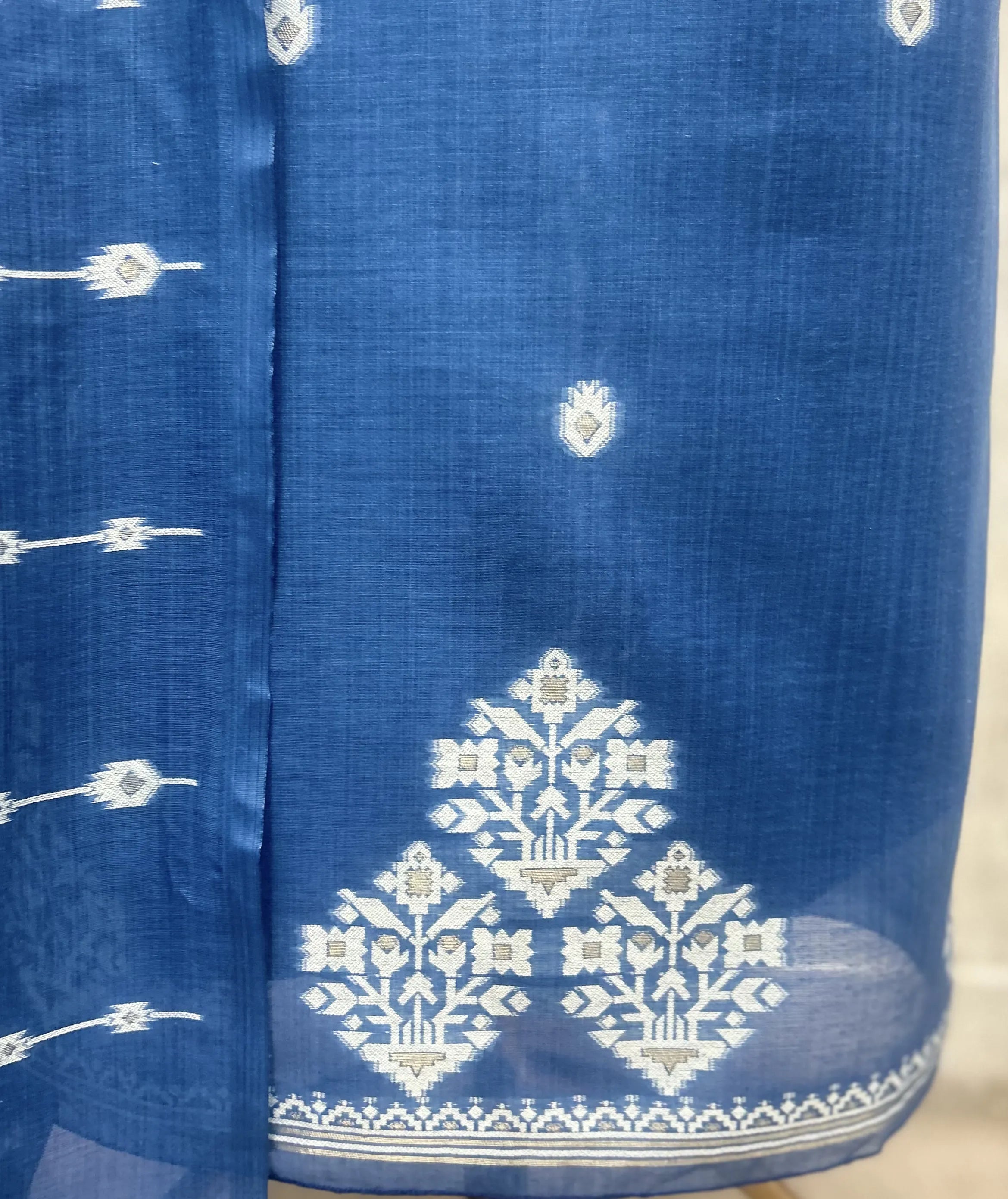 Indigo Jamdani Unstitched suit