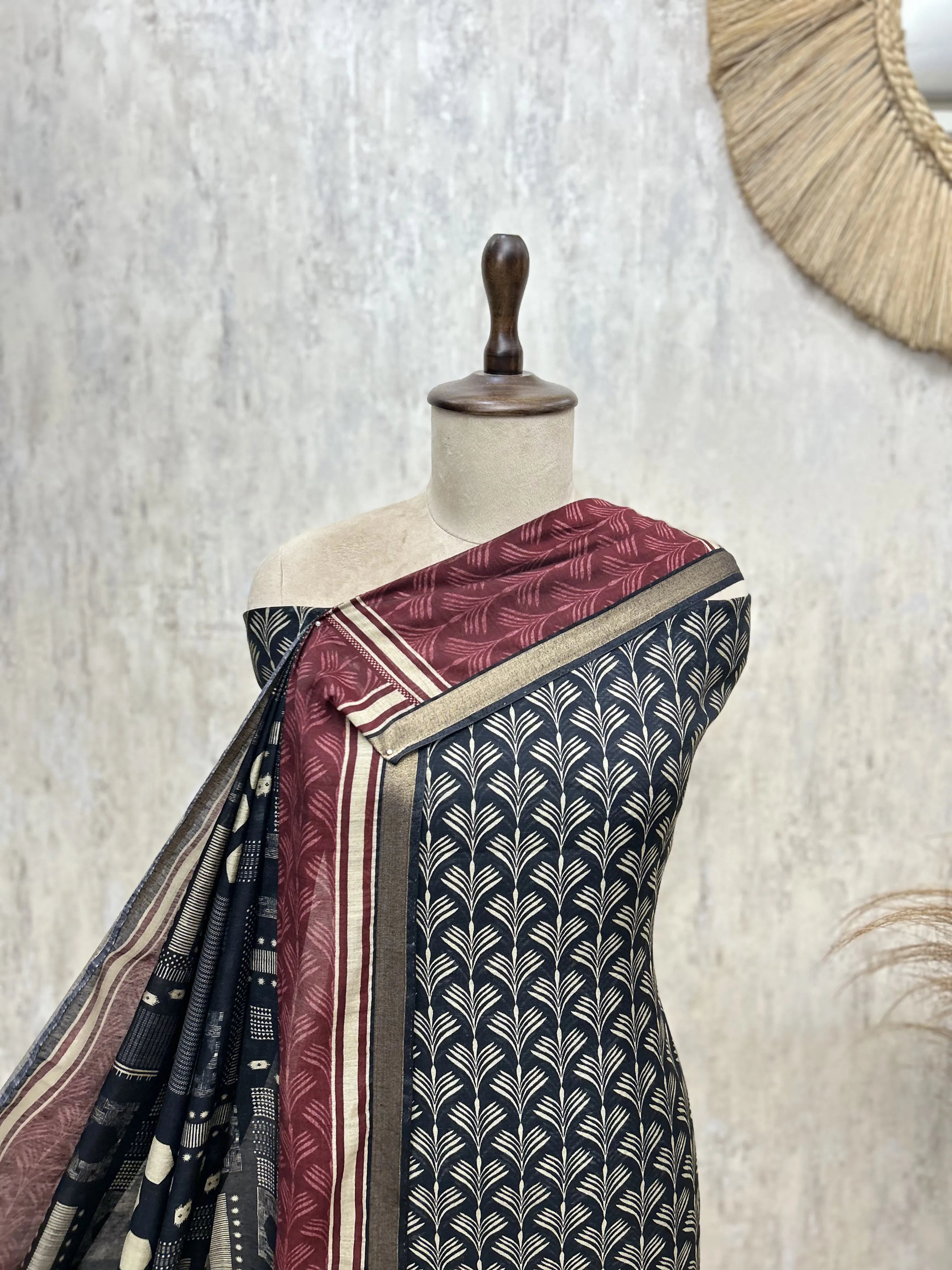 Artful Elegance Maheshwari Unstitched Suit