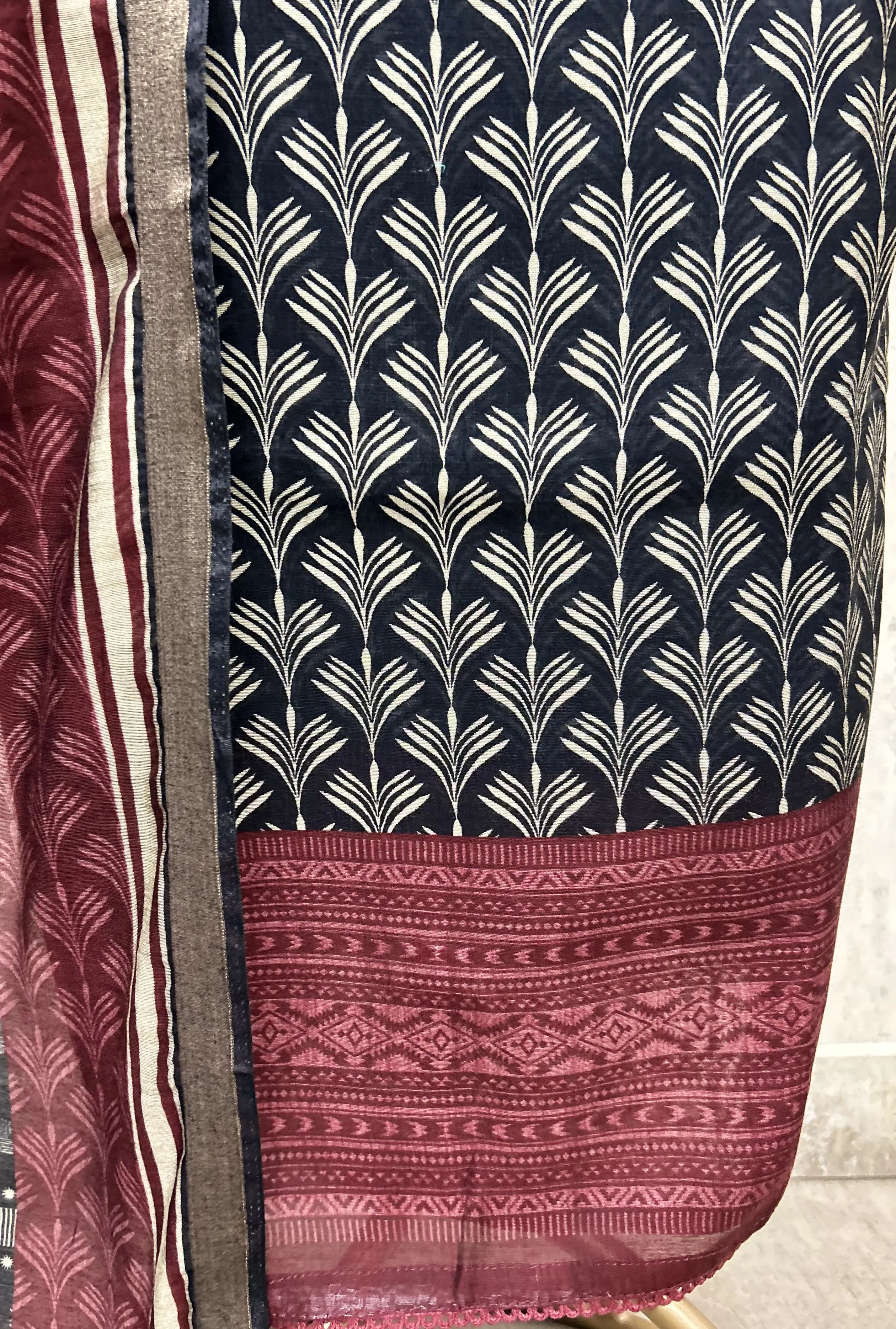 Artful Elegance Maheshwari Unstitched Suit