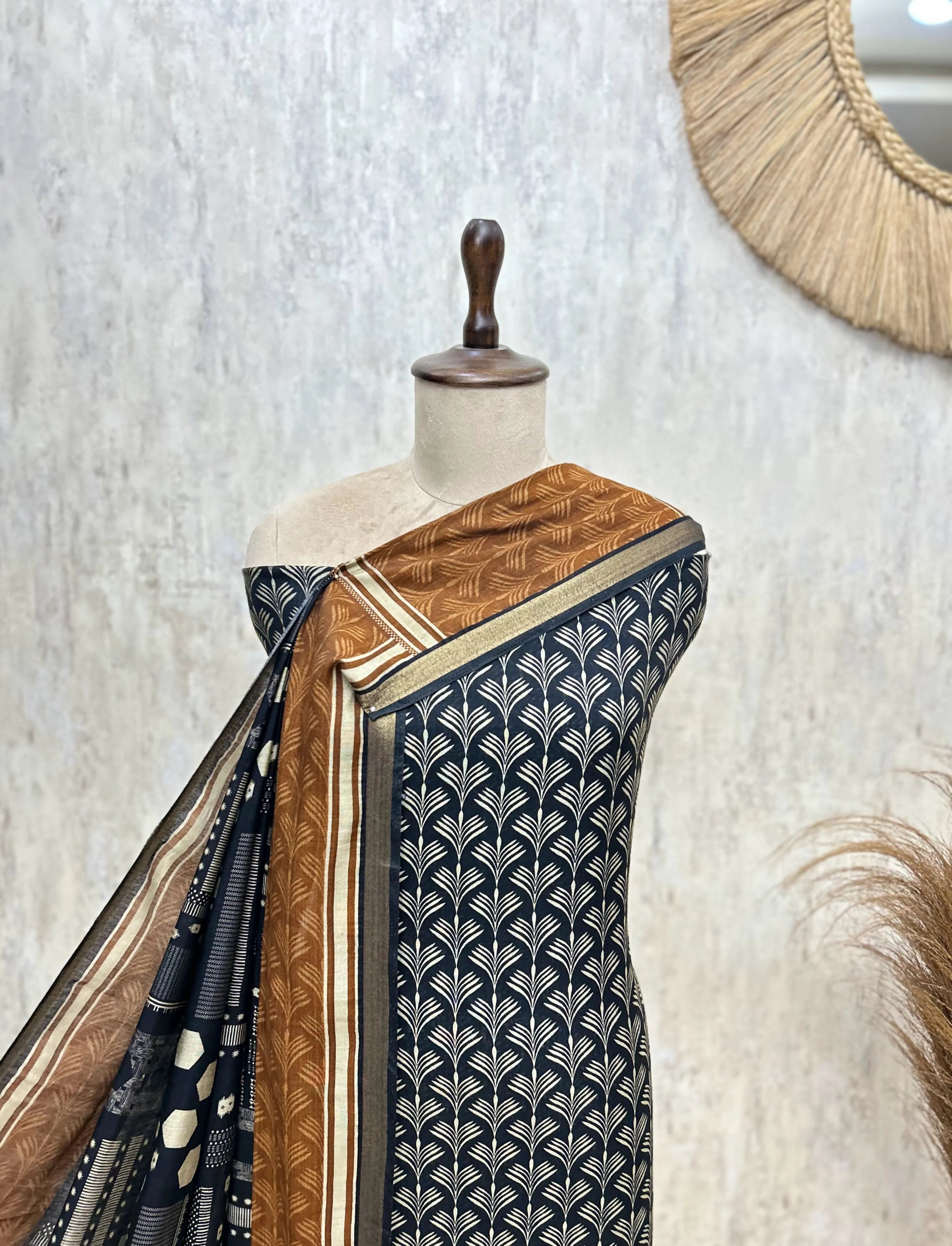 Artful Elegance Maheshwari Unstitched Suit