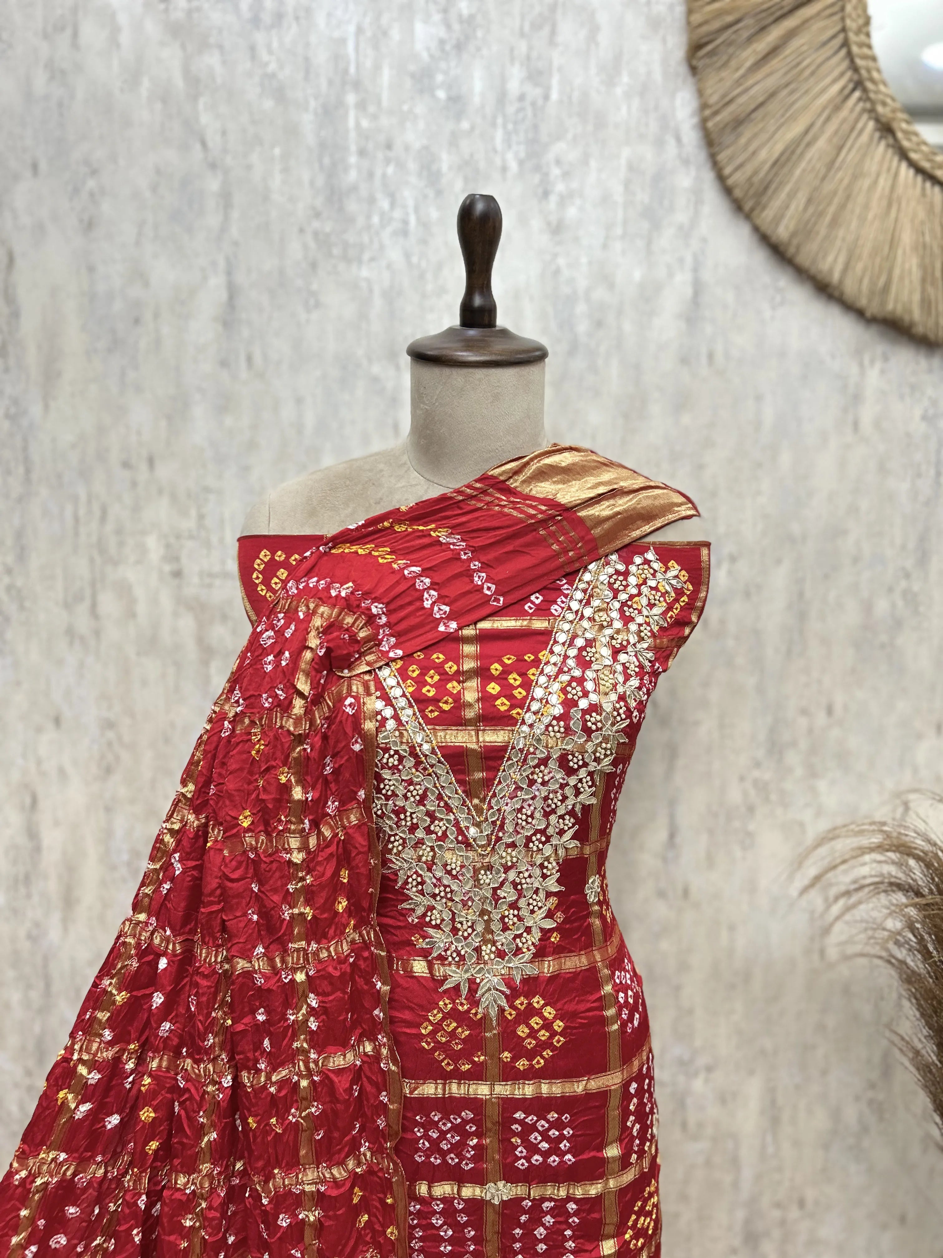 Gajji Gharchola Unstitched Suit Set