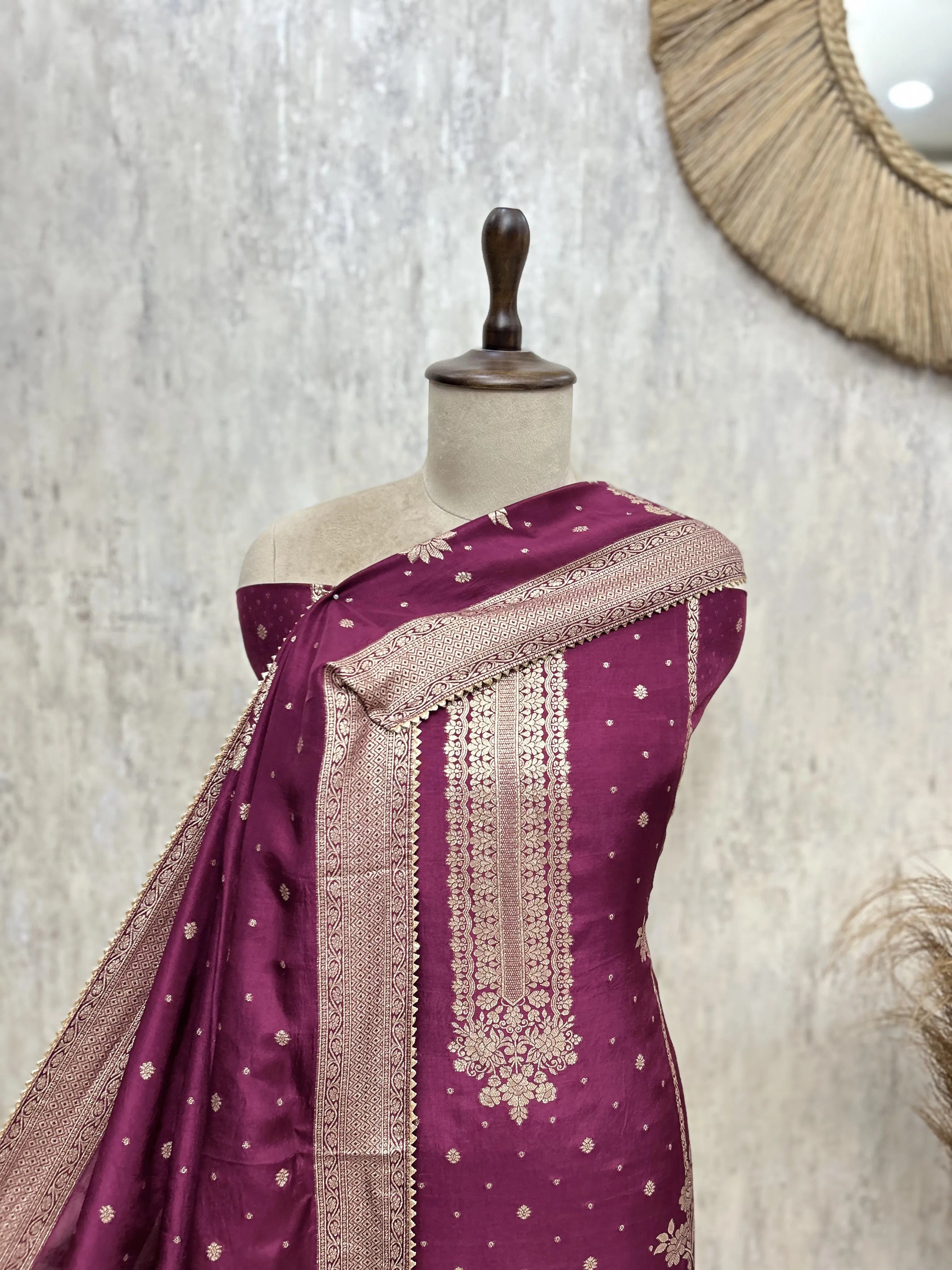 Classic Opulence Dola Silk Unstitched Suit