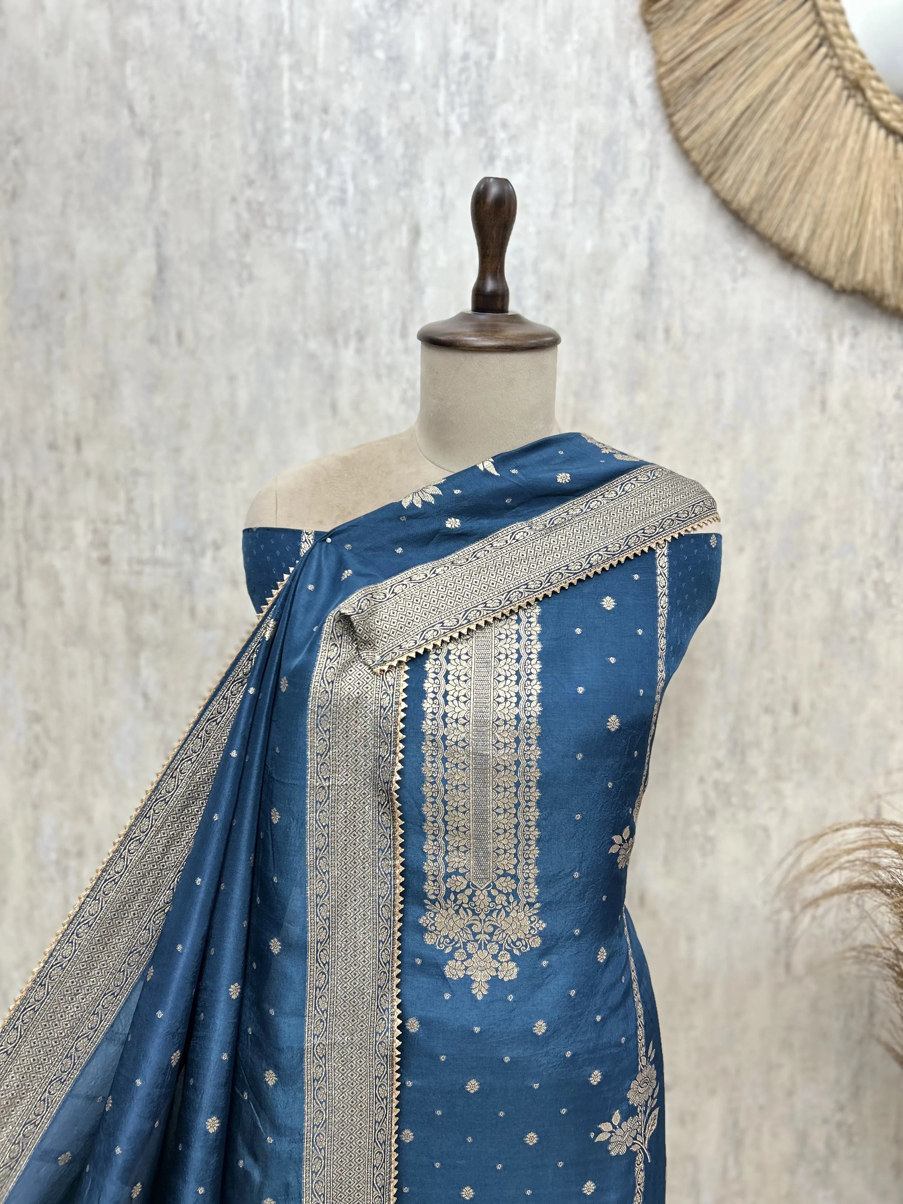 Classic Opulence Dola Silk Unstitched Suit