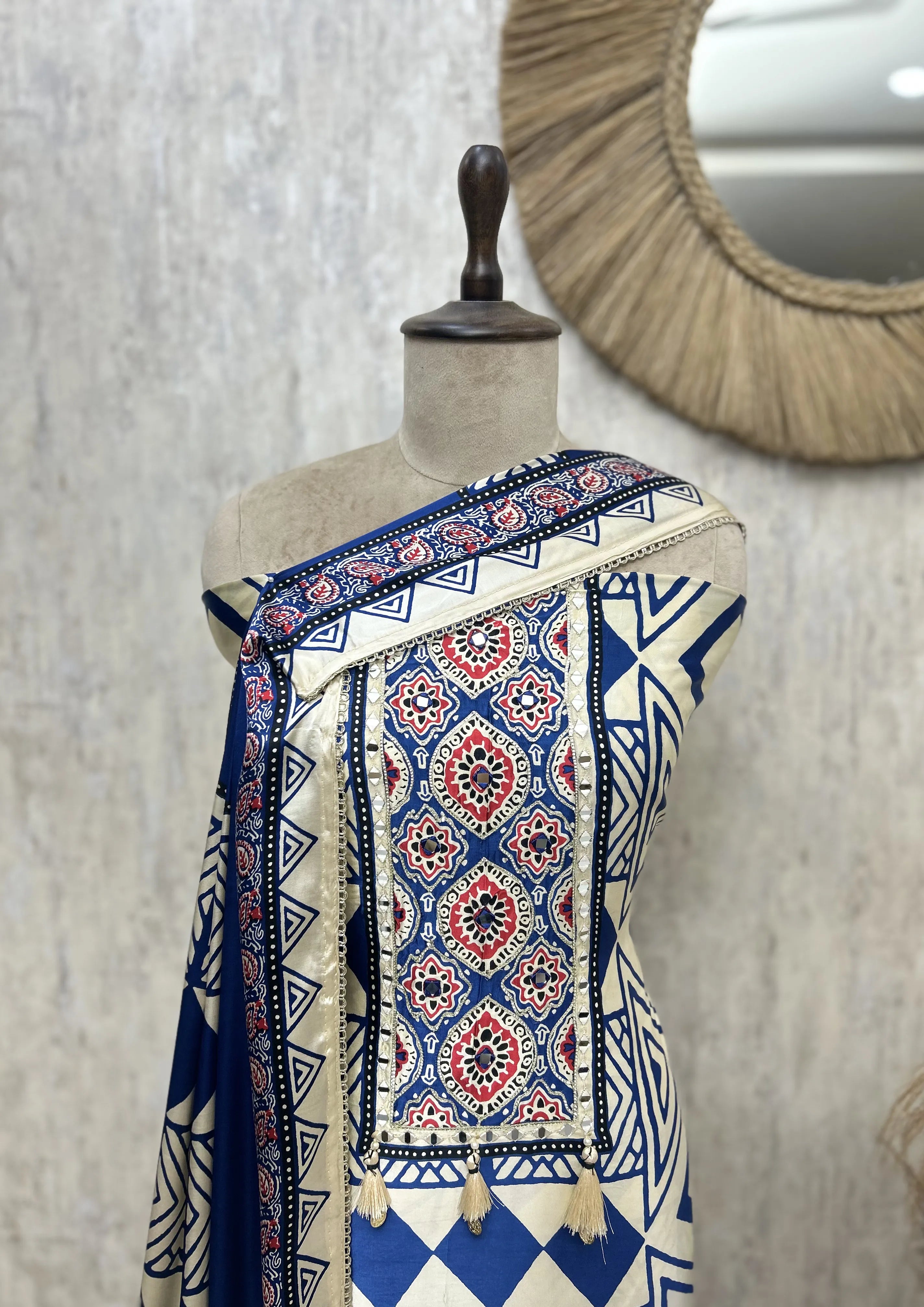 Ethnic Royal Gajji Unstitched Suit
