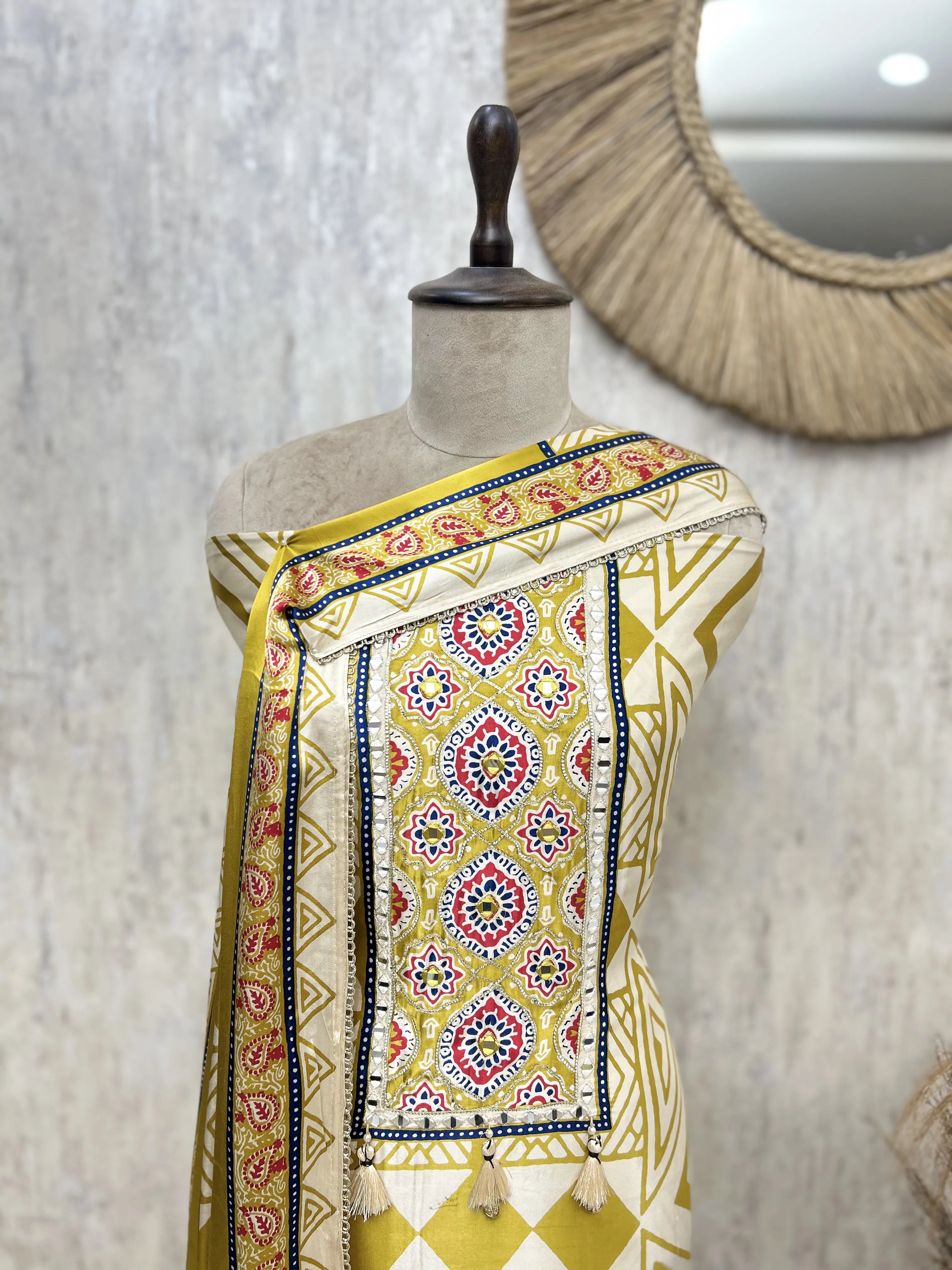 Ethnic Royal Gajji Unstitched Suit