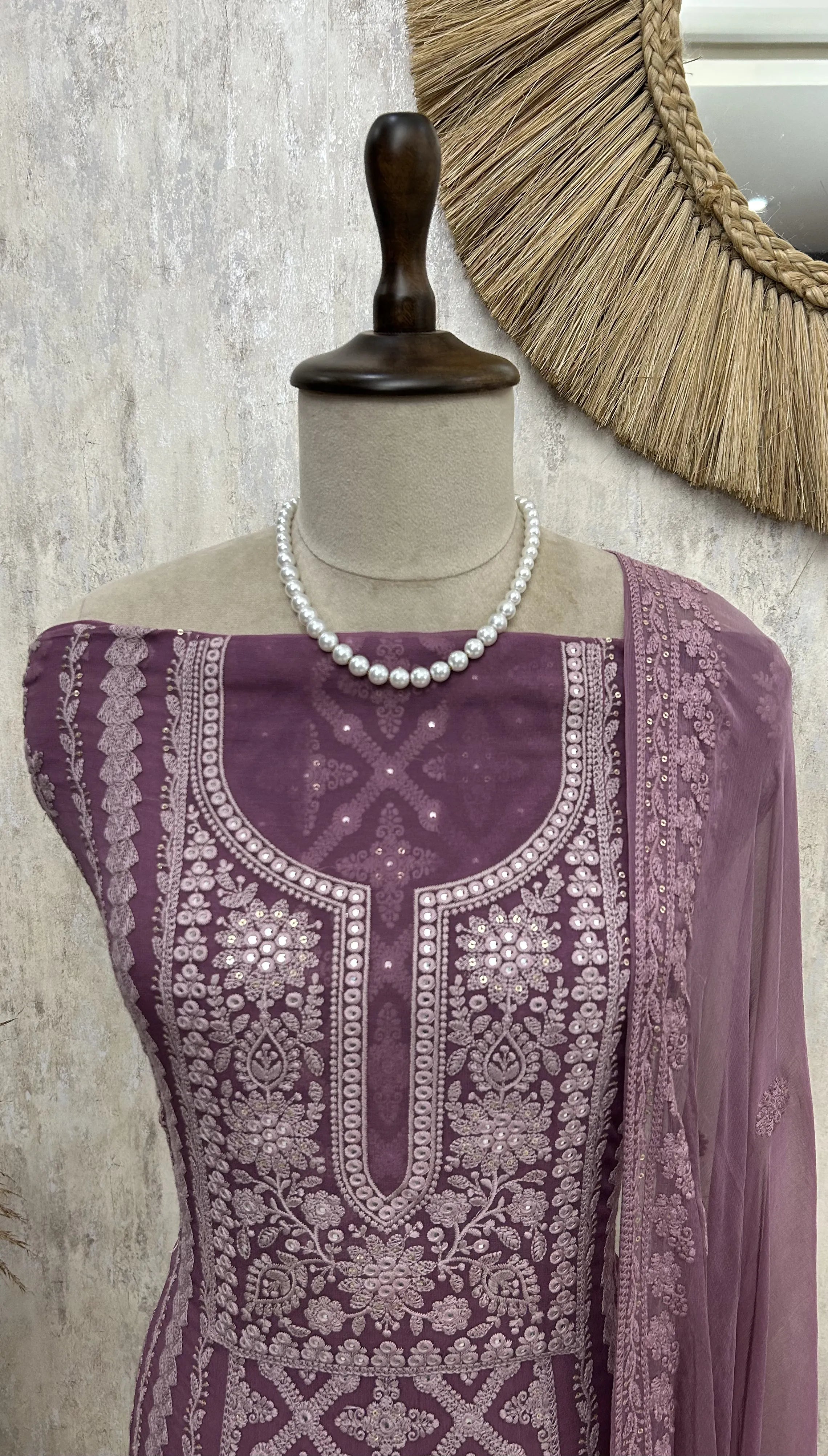 Lucknowi Unstitched Suit