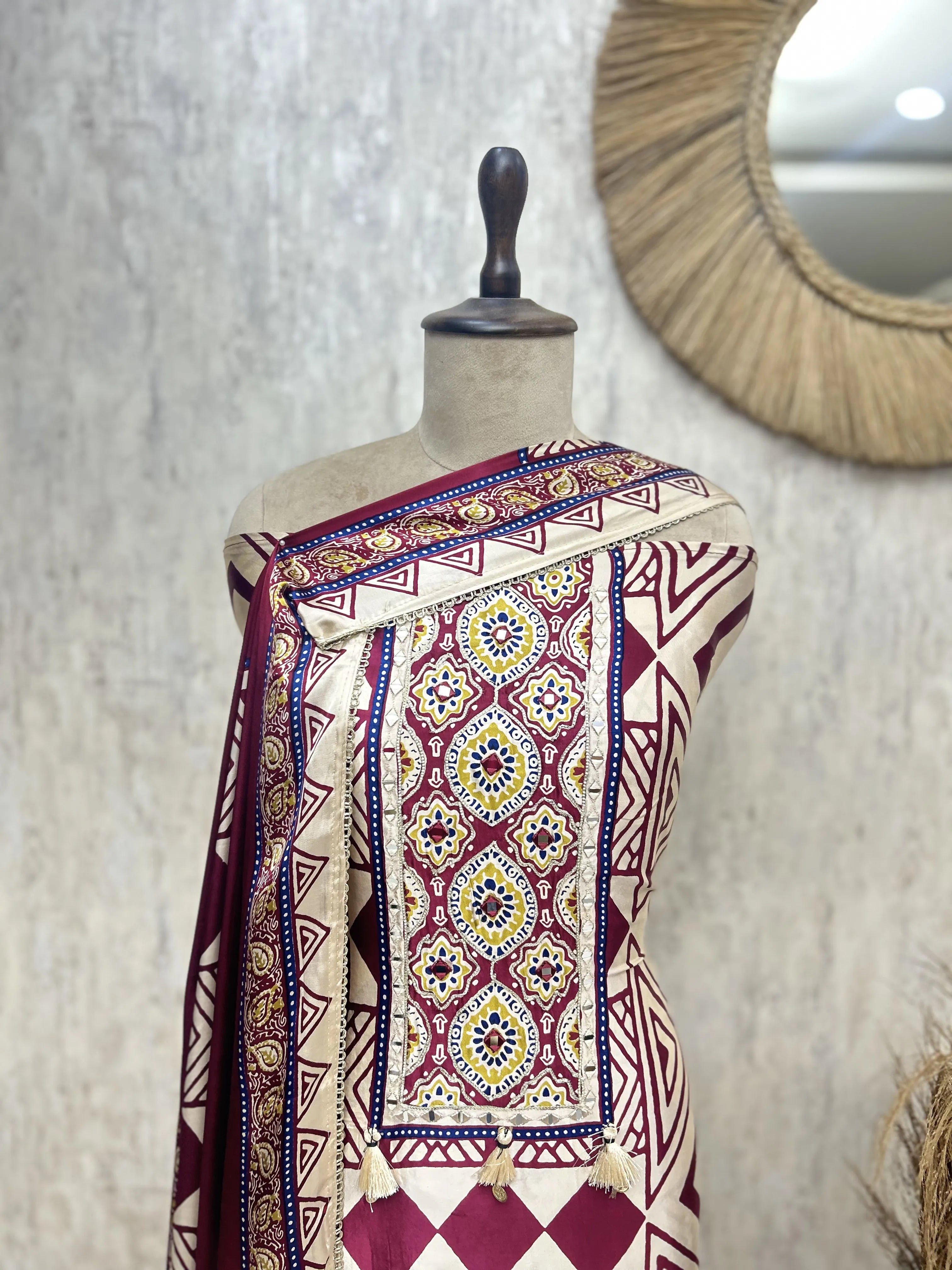Ethnic Royal Gajji Unstitched Suit