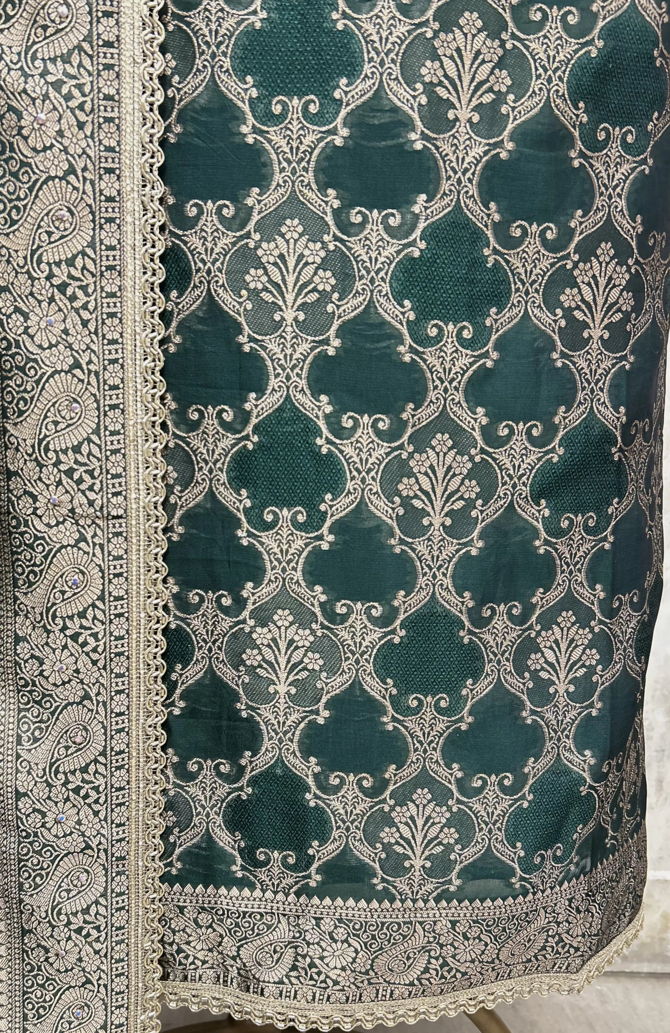 Heritage Motifs Kanjivaram Silk Unstitched Suits