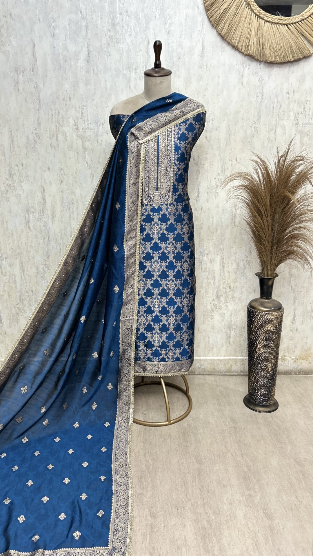 Heritage Motifs Kanjivaram Silk Unstitched Suits
