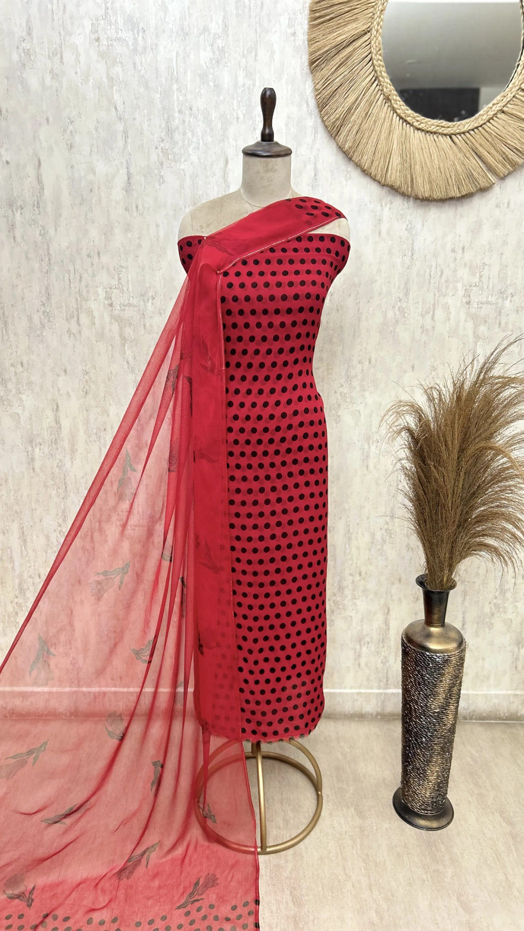 Retro Polka Dot Unstitched Suit