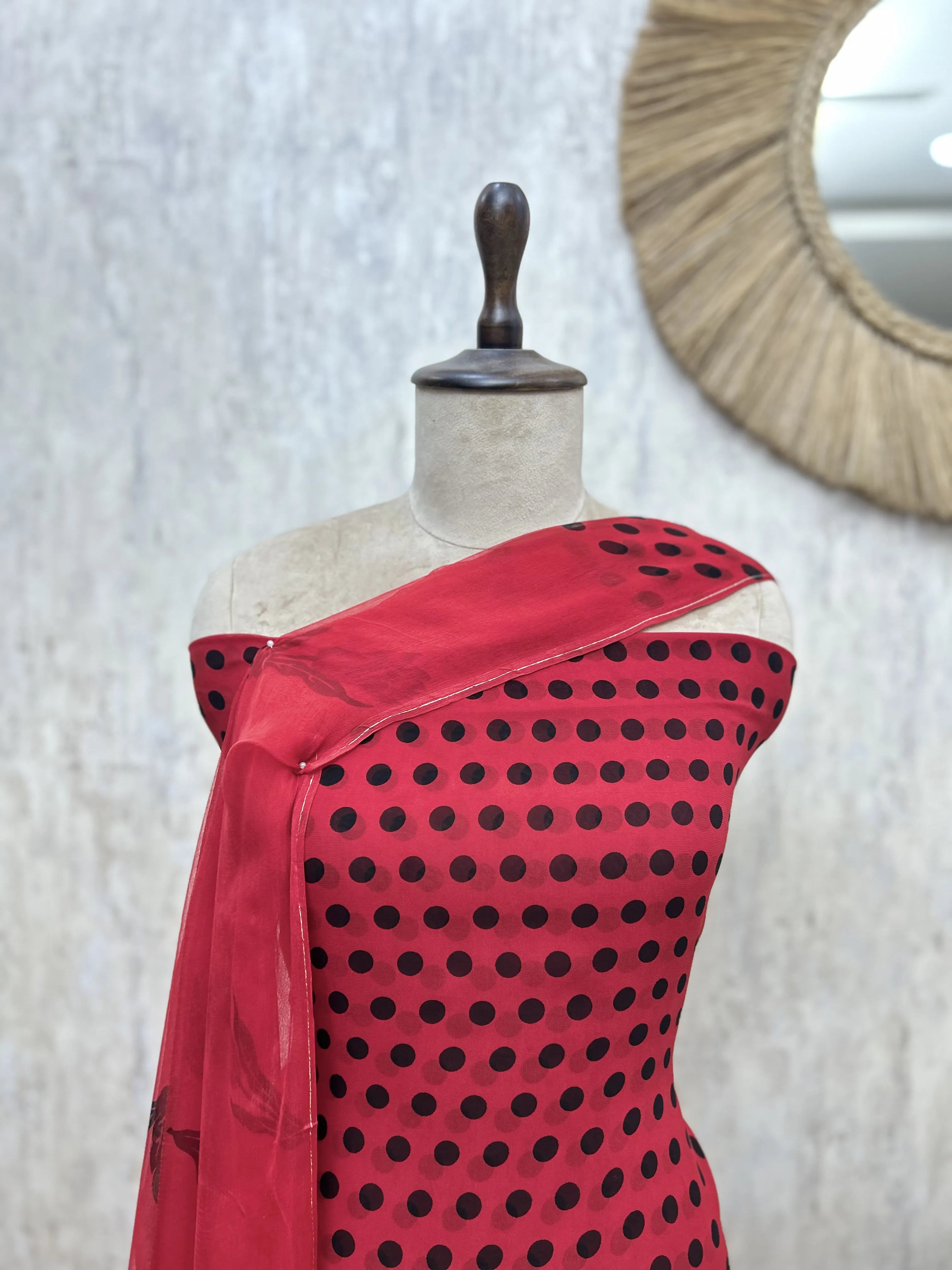 Retro Polka Dot Unstitched Suit