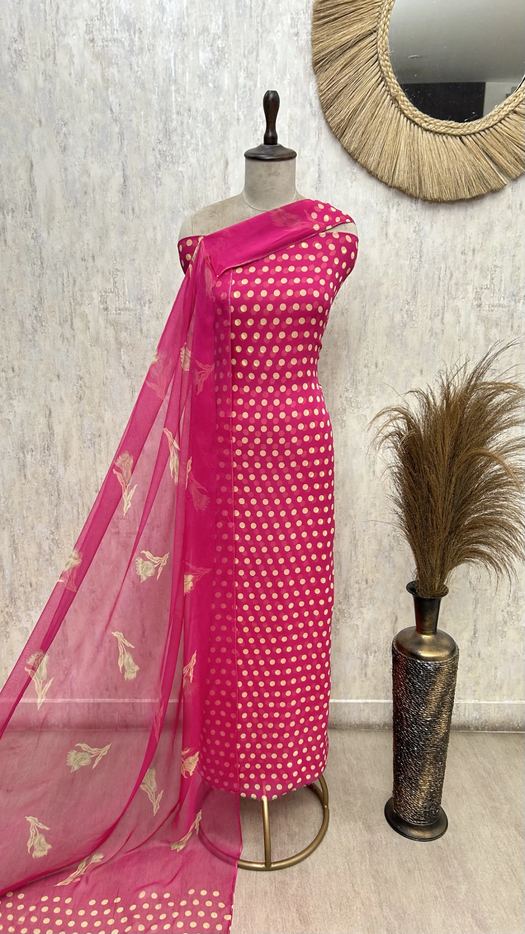 Retro Polka Dot Unstitched Suit