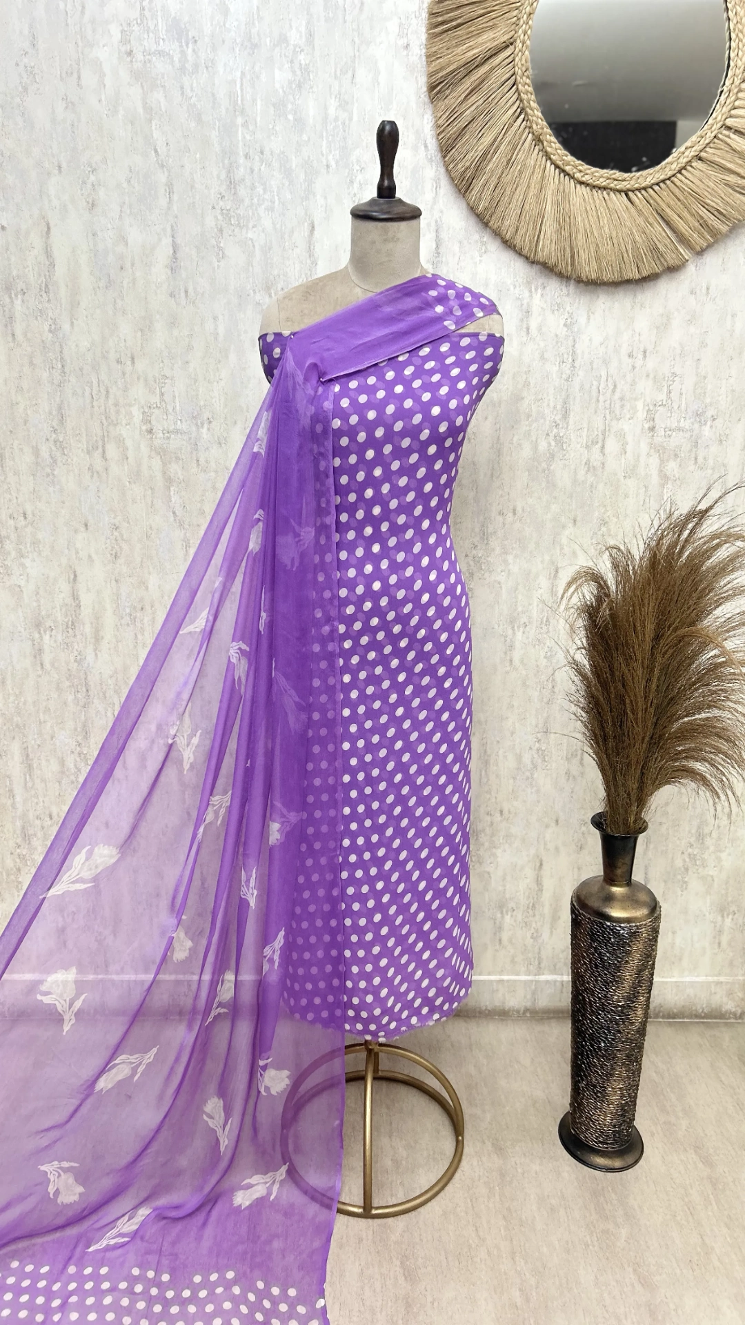 Retro Polka Dot Unstitched Suit