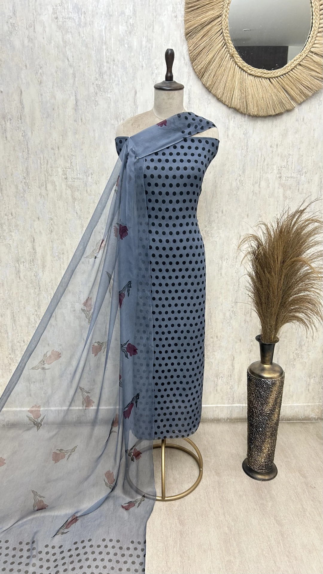 Retro Polka Dot Unstitched Suit