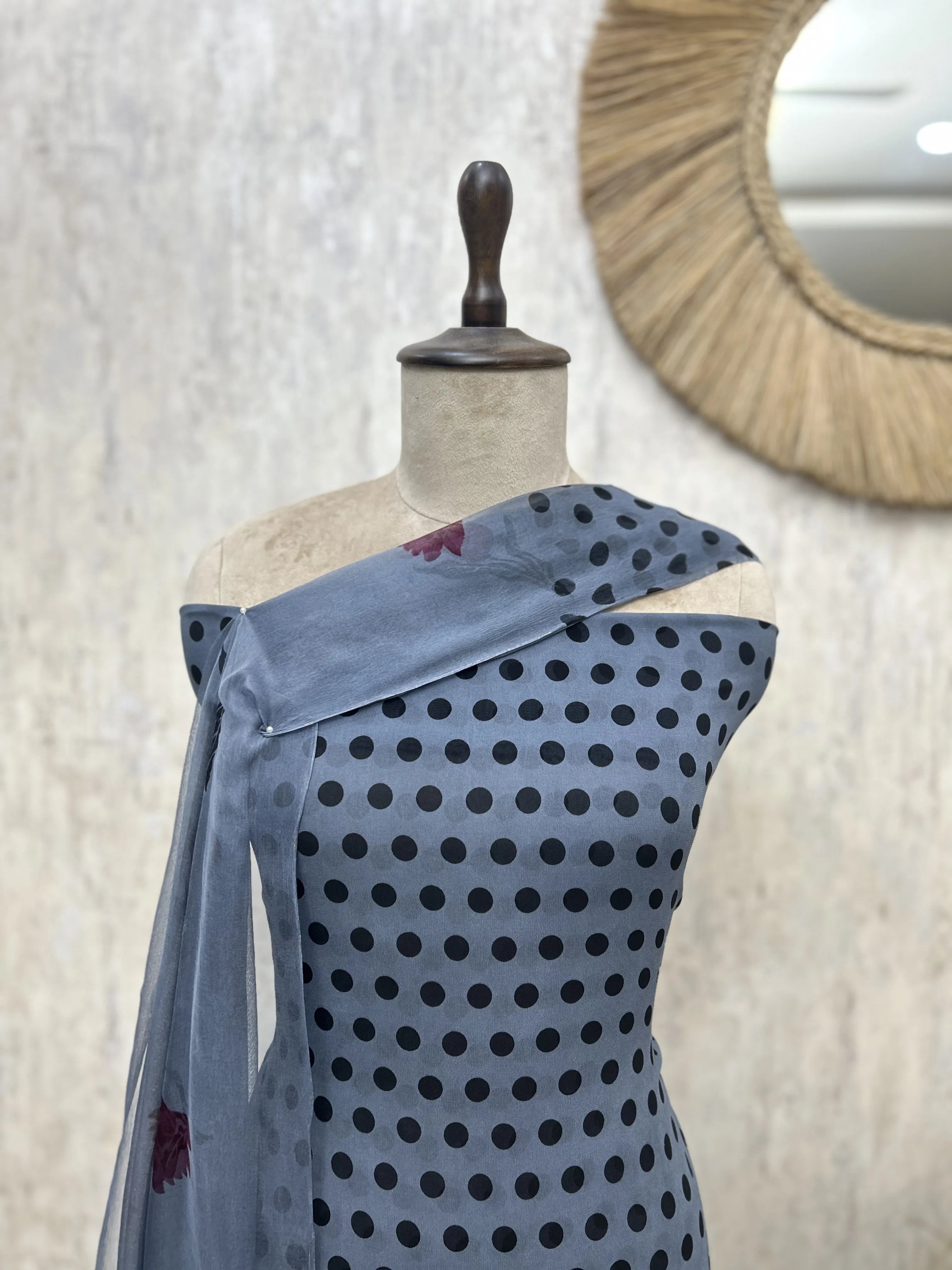 Retro Polka Dot Unstitched Suit