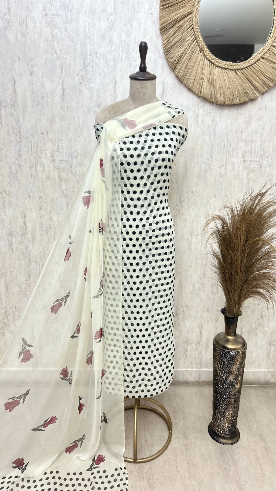 Retro Polka Dot Unstitched Suit