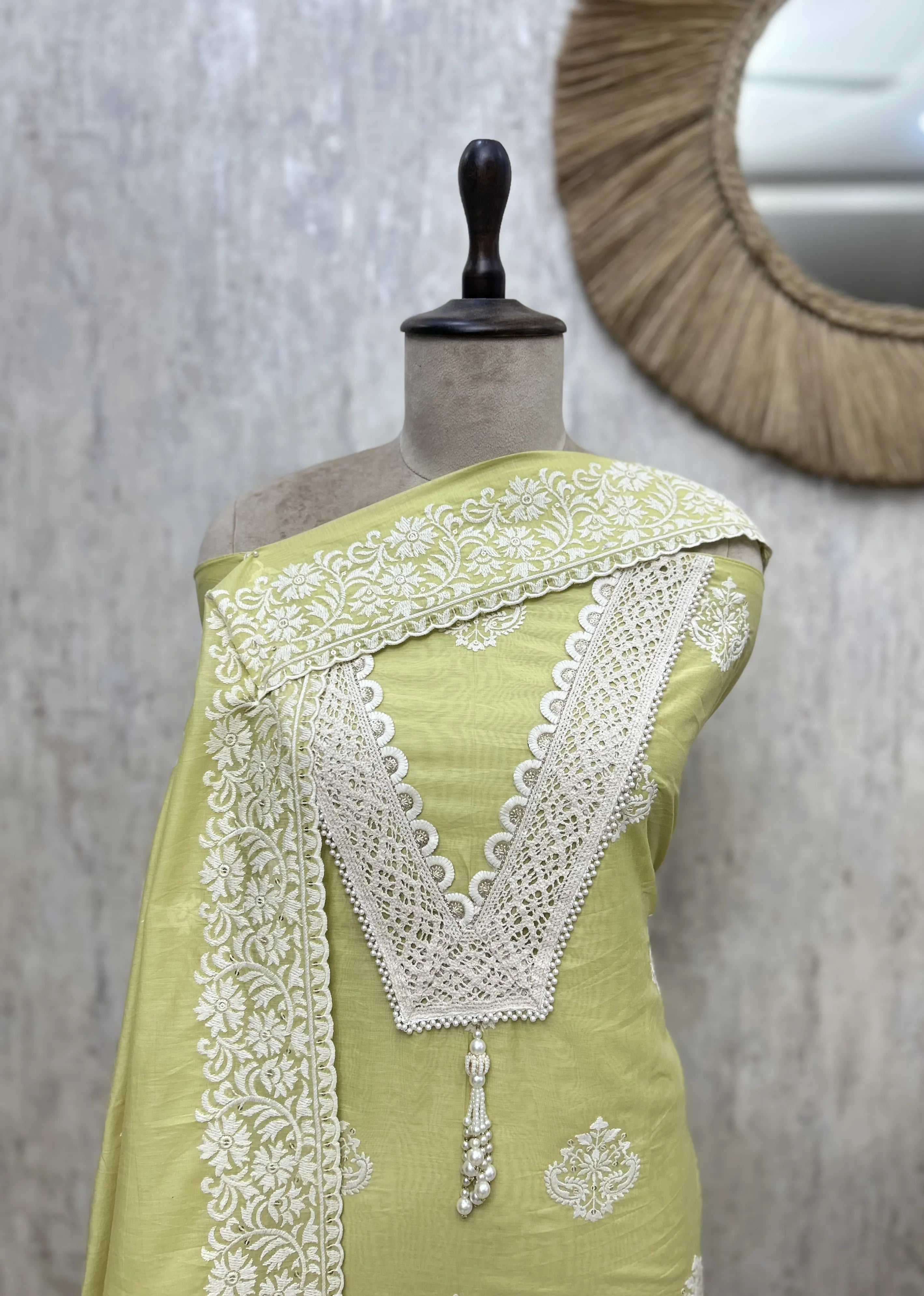 Daisy Drape Elegant Unstitched Suit