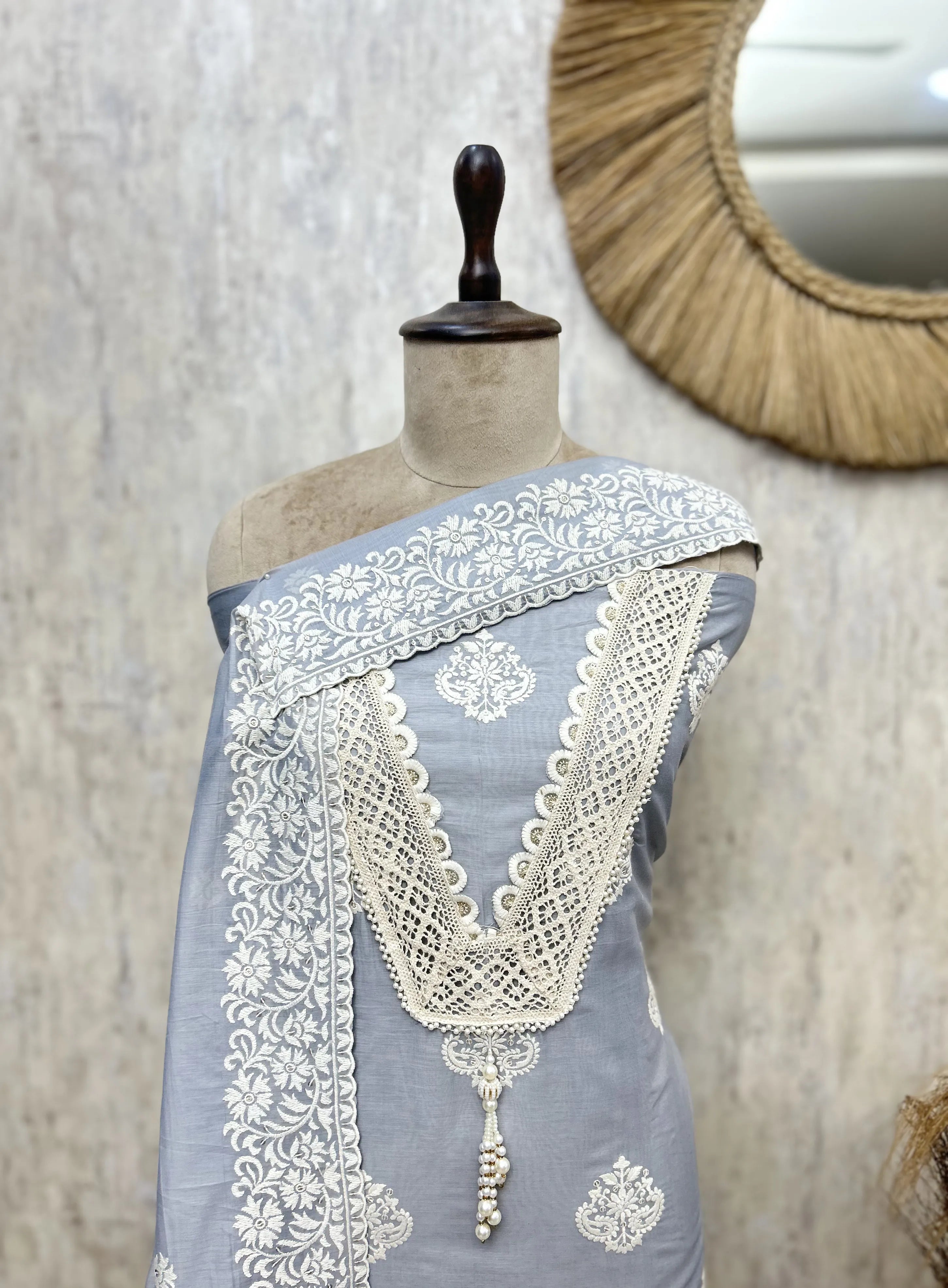 Daisy Drape Elegant Unstitched Suit