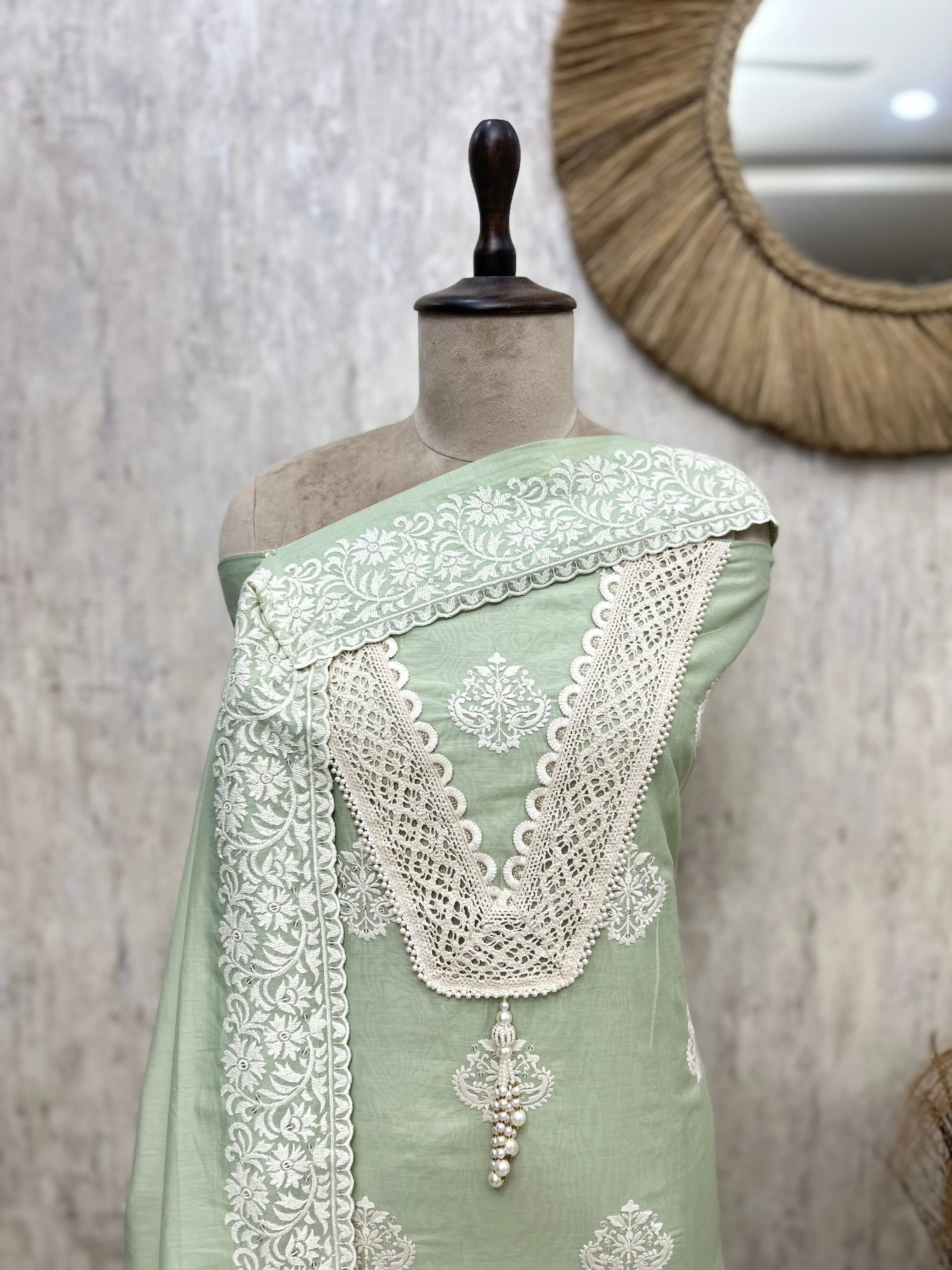 Daisy Drape Elegant Unstitched Suit