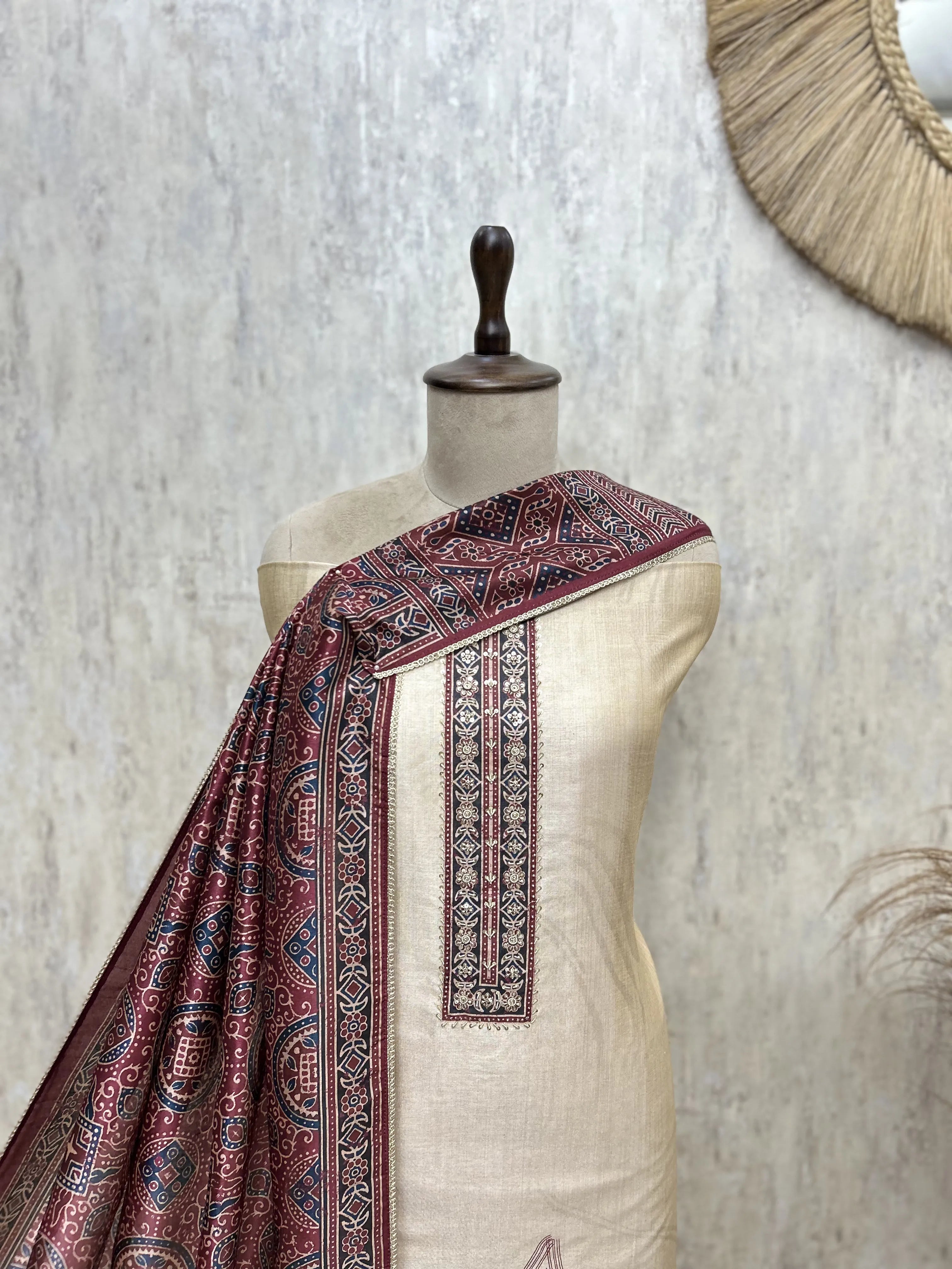 Beyond the Ordinary Weave Tussar Silk Unstitched Suits