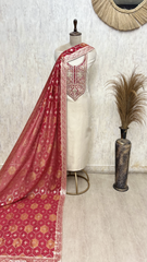 A Tale in Fine Detailing of Tissue Organza Unstitched Suits