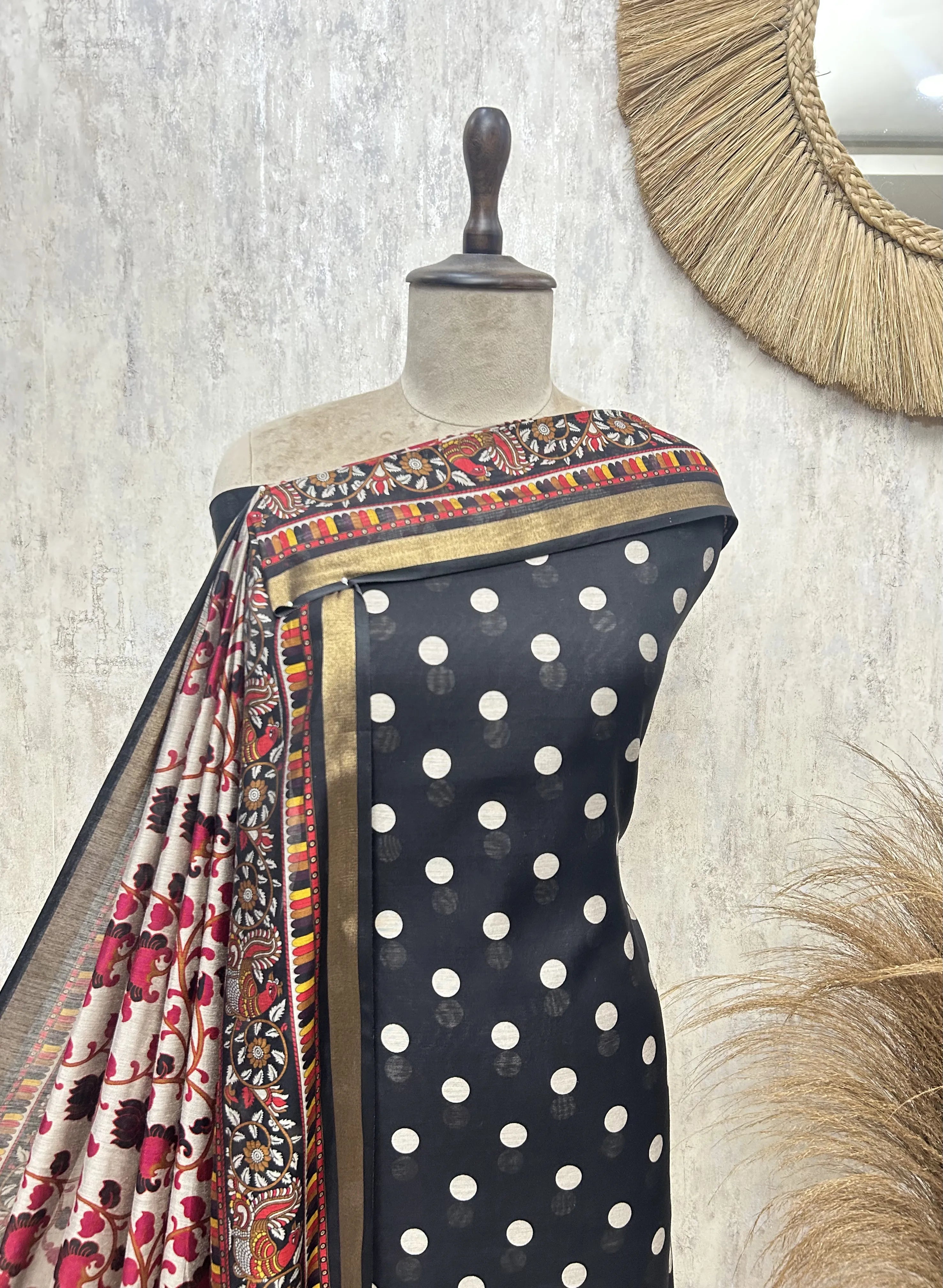 Maheshwari Dot Charm unstitched suits