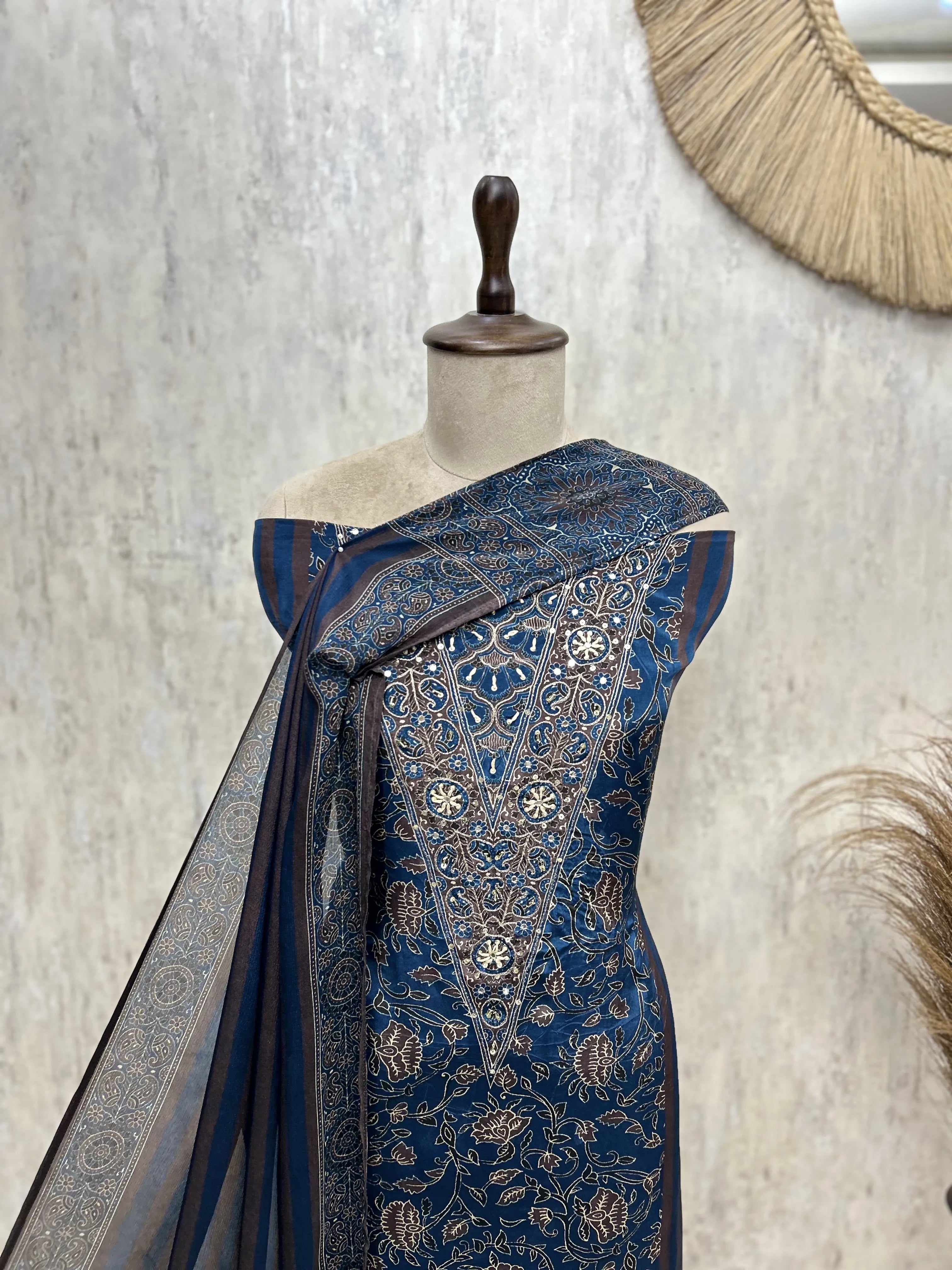 The Artistry Edit Printed Crepe Unstitched Suits
